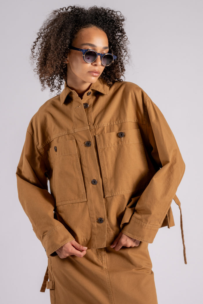 Max Mara Weekend Cotton Brown Shirt Jacket