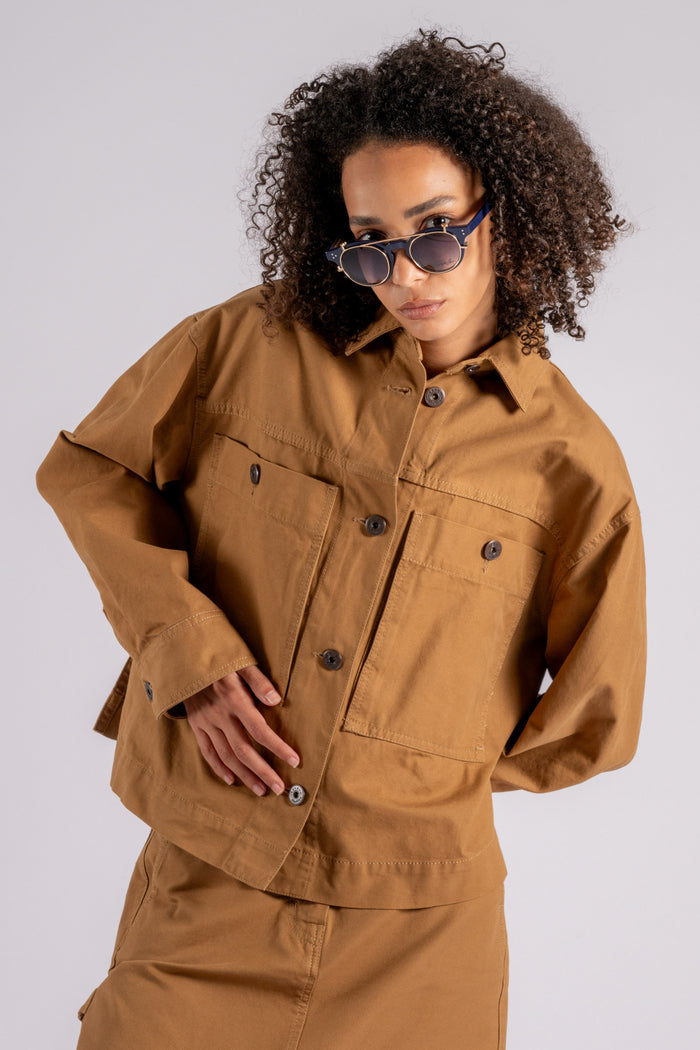 Max Mara Weekend Cotton Brown Shirt Jacket-2