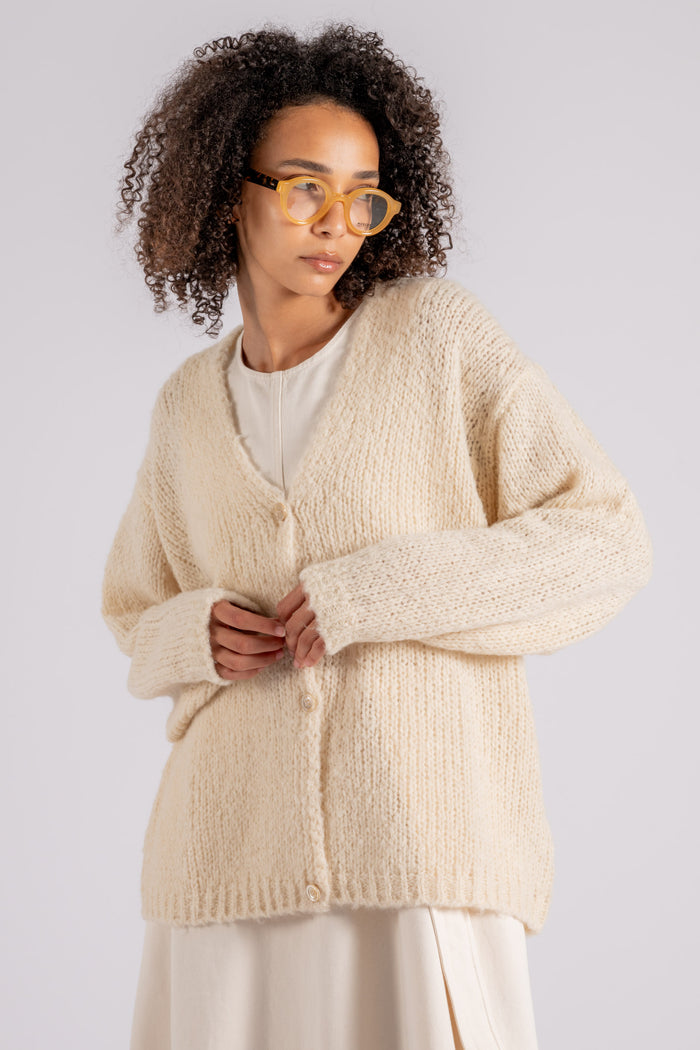 Max Mara Weekend Cardigan Wool/Acrylic/Polyamide/Alpaca Beige