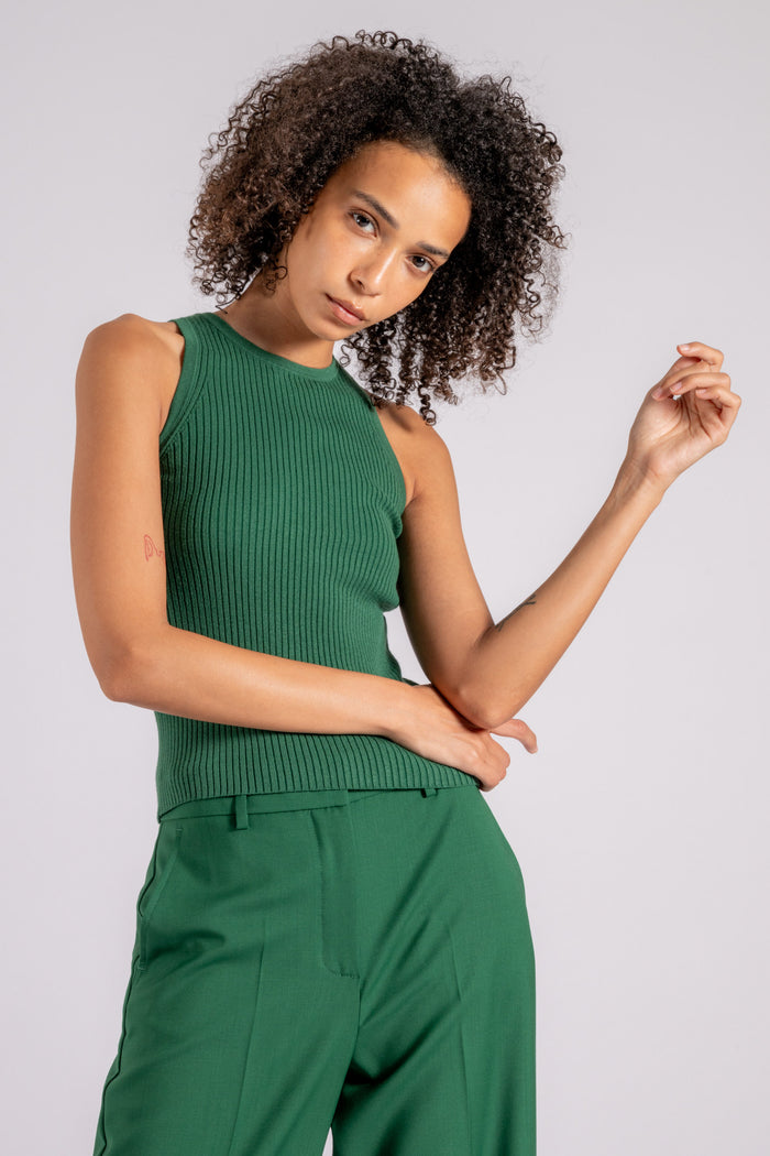 Max Mara Weekend Top Girollo Viscosa/Poliestere/Poliammide/Elastam Verde