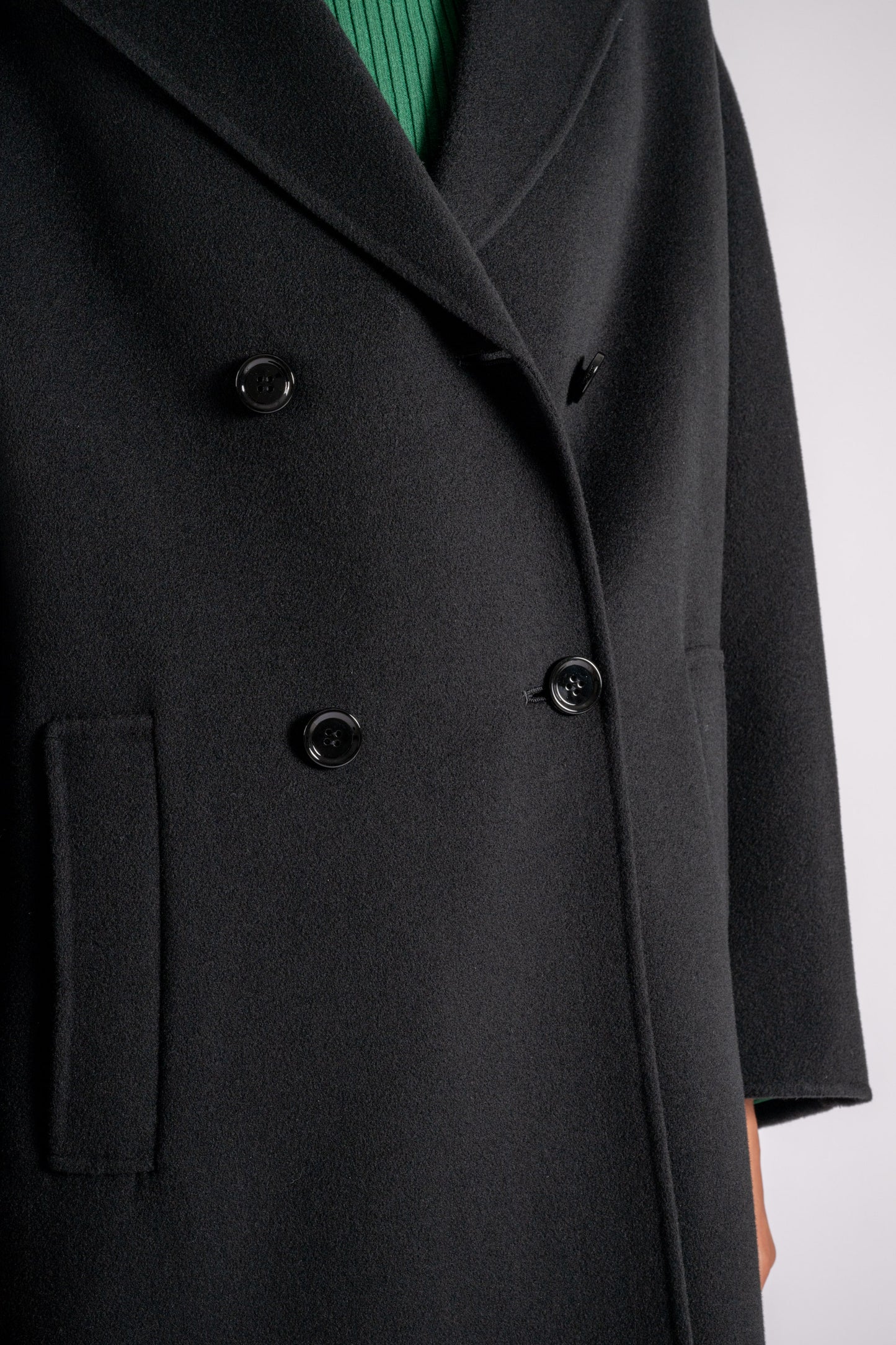  Max Mara S Coat 100% Virgin Wool Black Nero Donna - 4