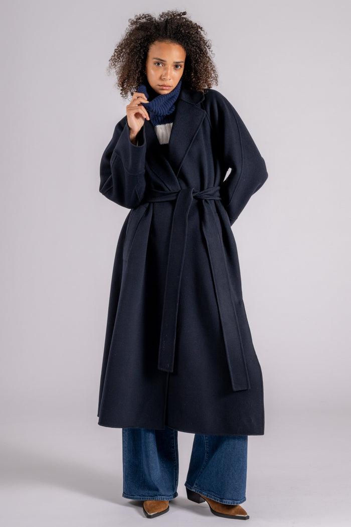 Max Mara S Virgin Wool Blue Coat