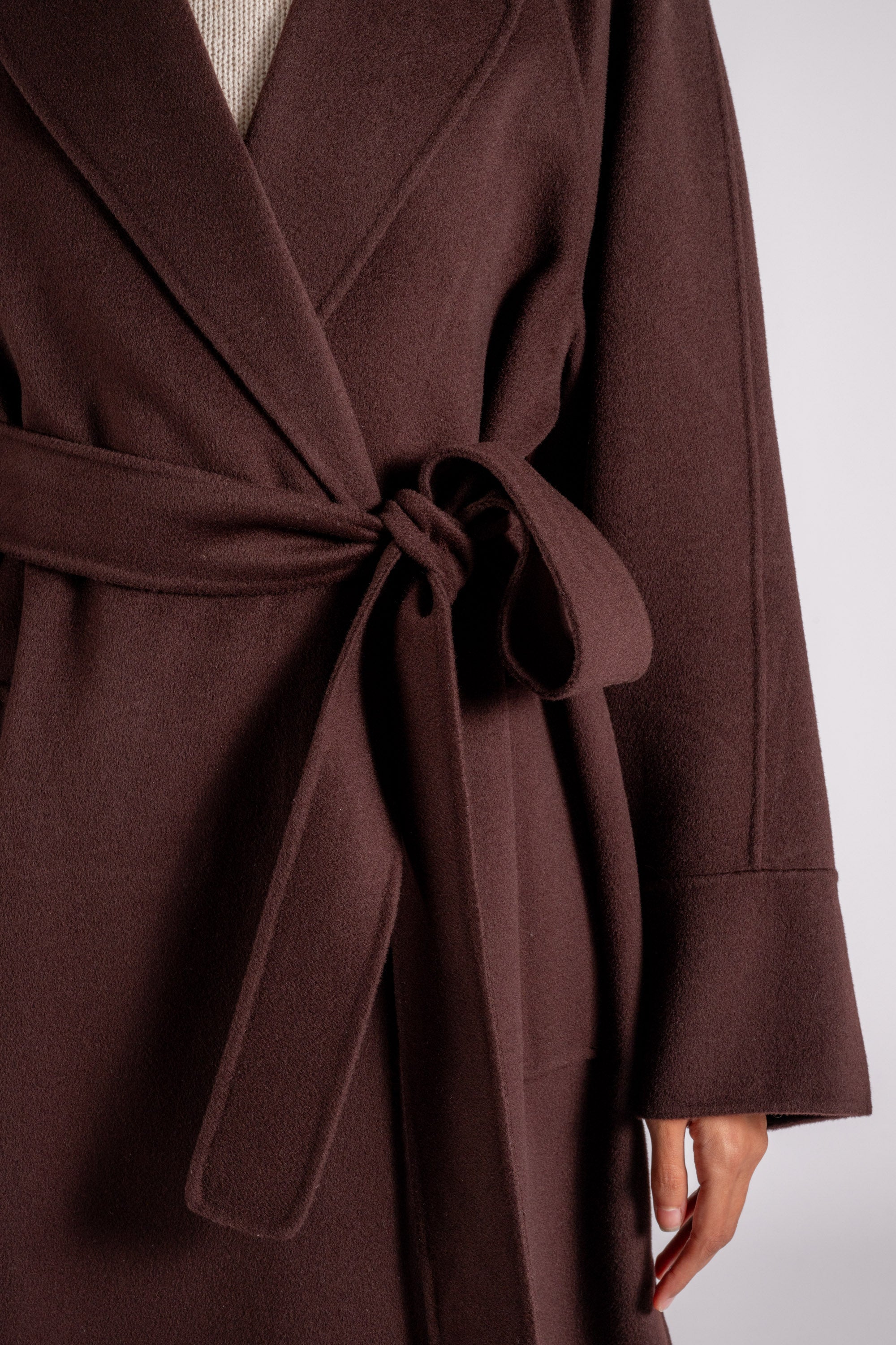 Max Mara S Coat 100 Virgin Wool Brown Darkburgundy Donna Modamica