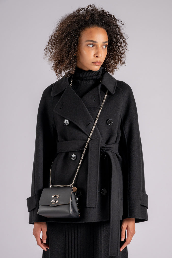 Max Mara S Virgin Wool Black Coat