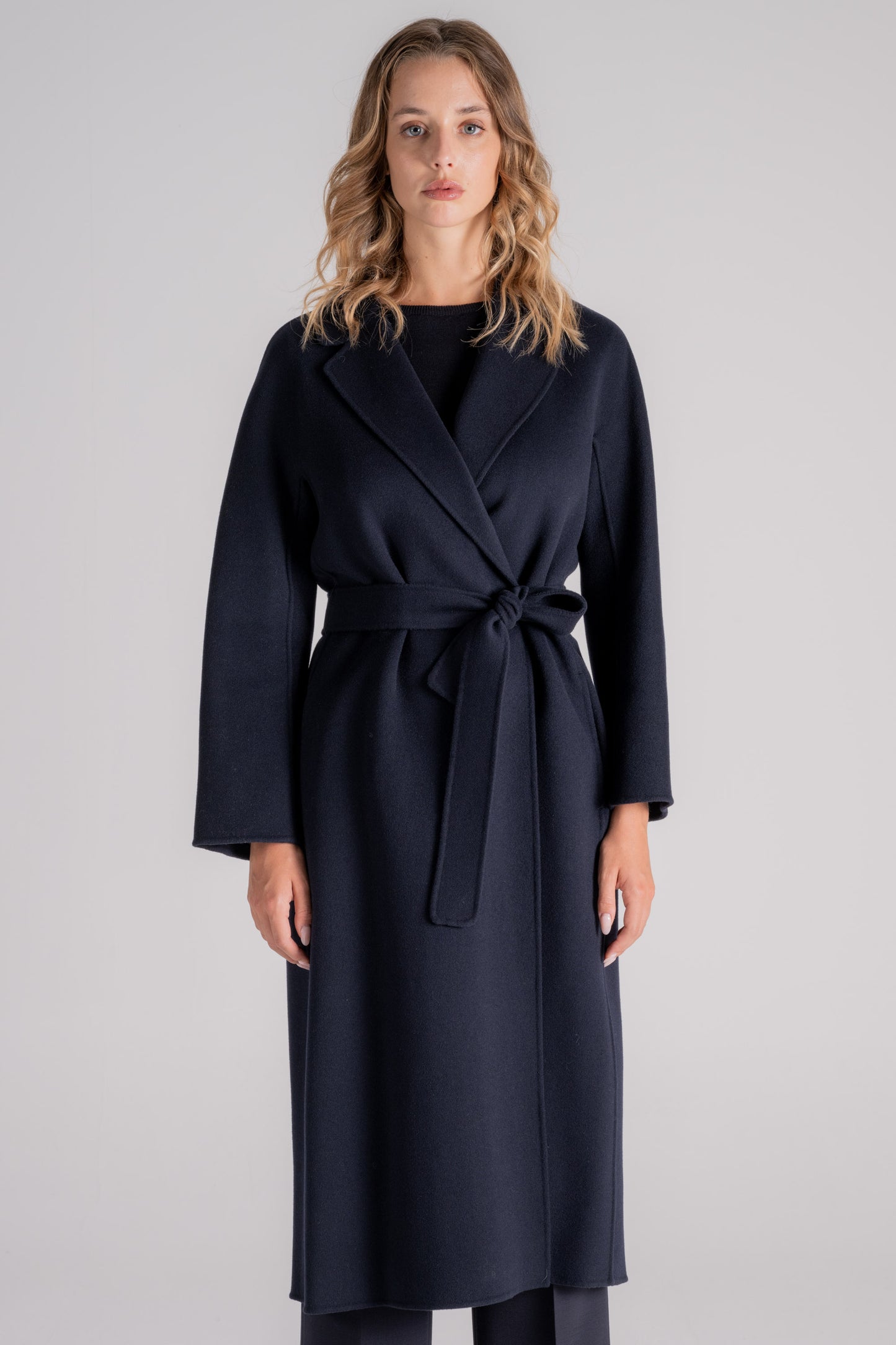  Max Mara S Coat 100% Virgin Wool Blue Blu Donna - 1