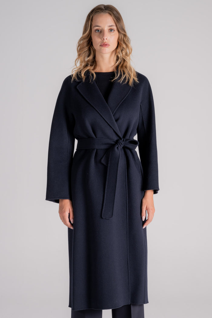 Max Mara S Coat 100% Virgin Wool Blue