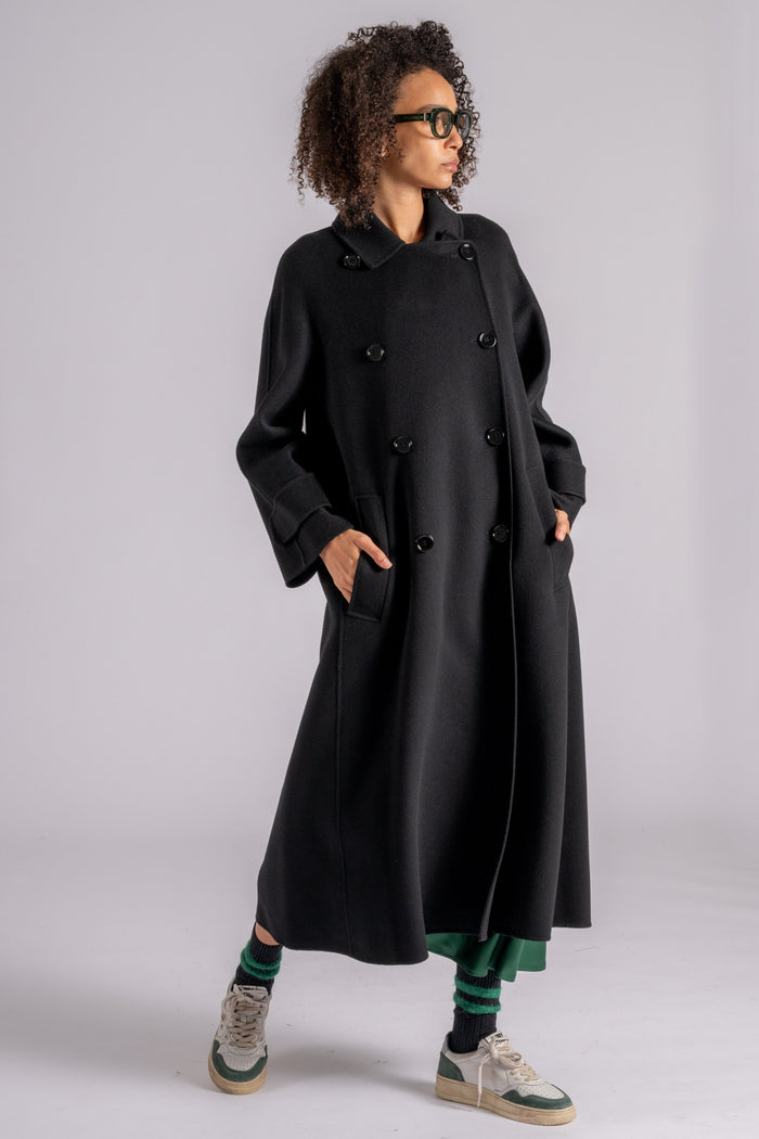 Max Mara S Coat 100% Virgin Wool Black