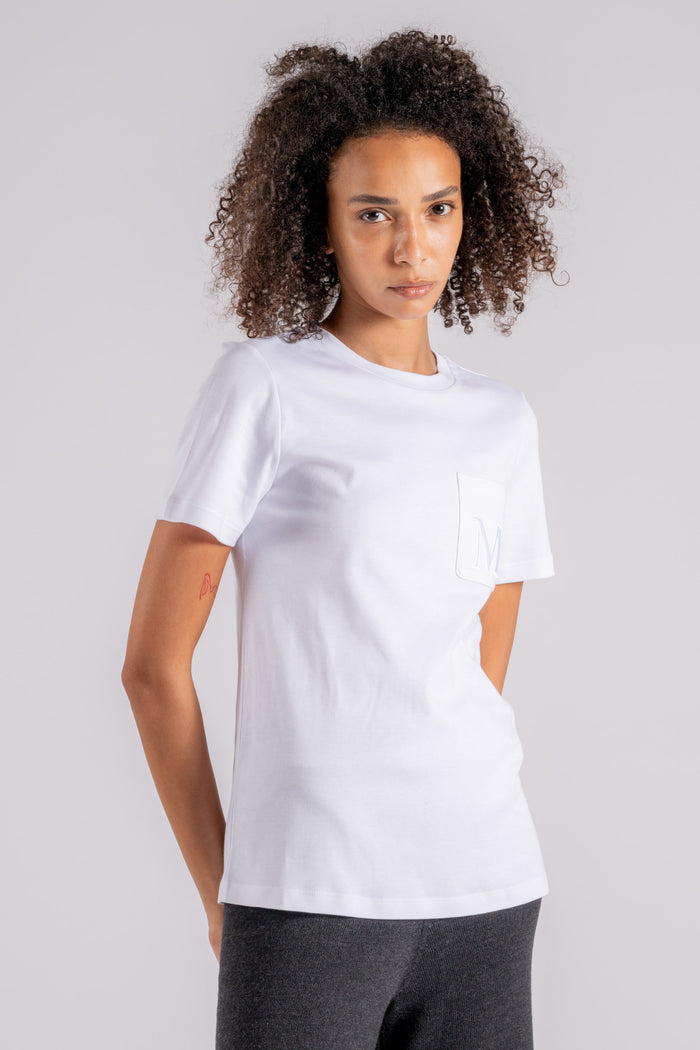 Max Mara S T-Shirt Cotone Bianco-2