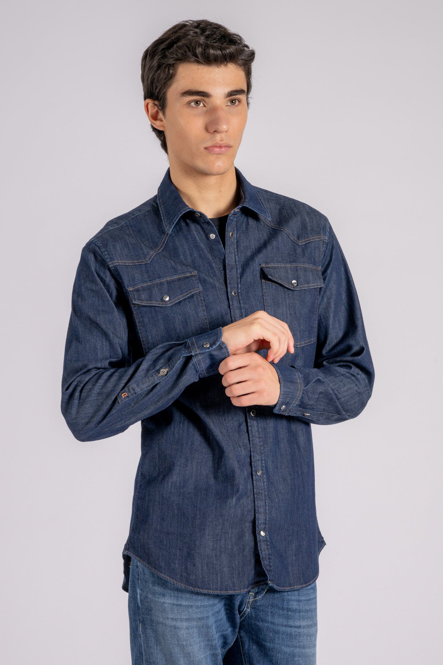  Dondup Texan Shirt 98% Cotton 2% Elastane Blue Blu Uomo - 3