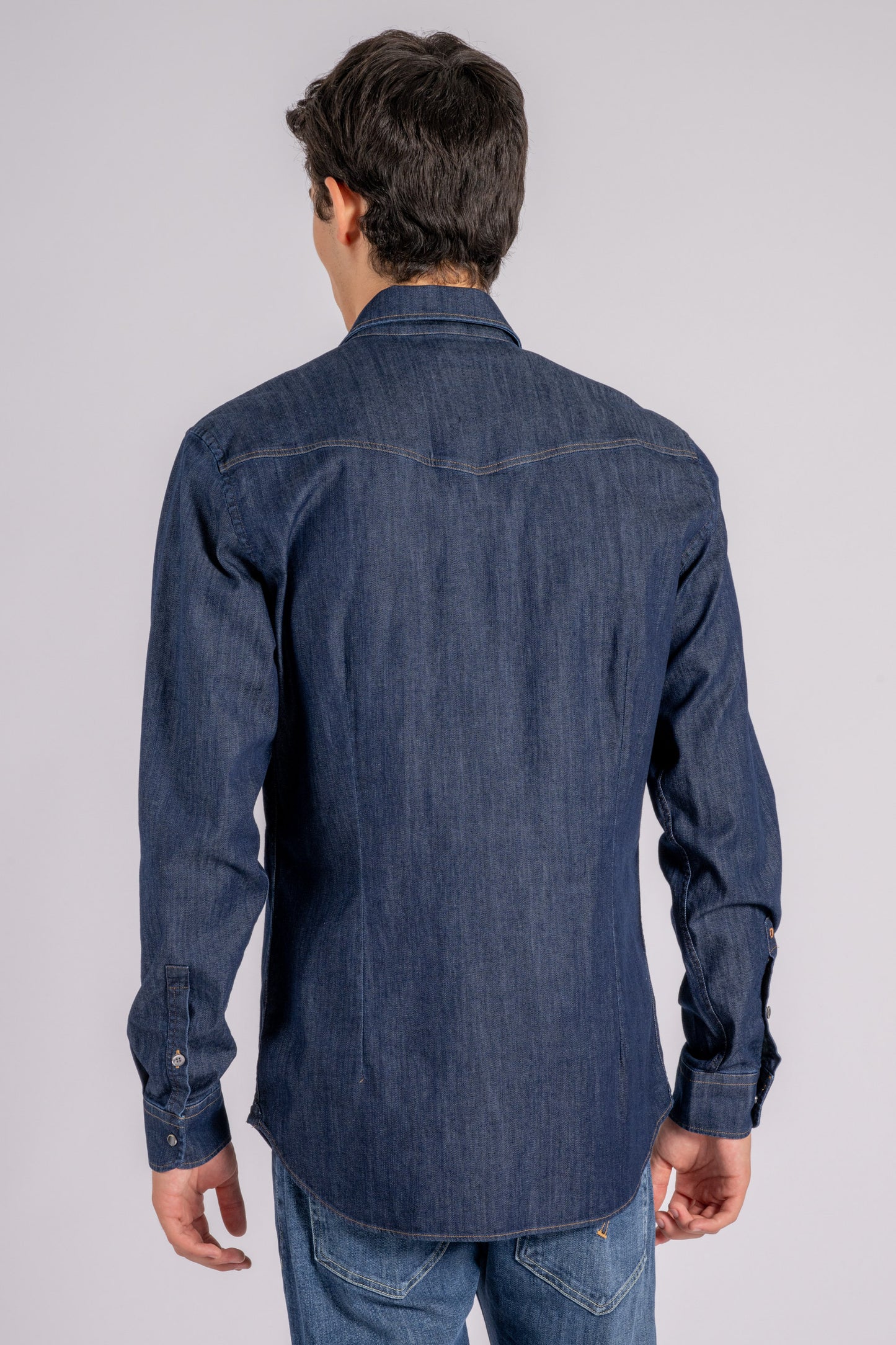  Dondup Texan Shirt 98% Cotton 2% Elastane Blue Blu Uomo - 6