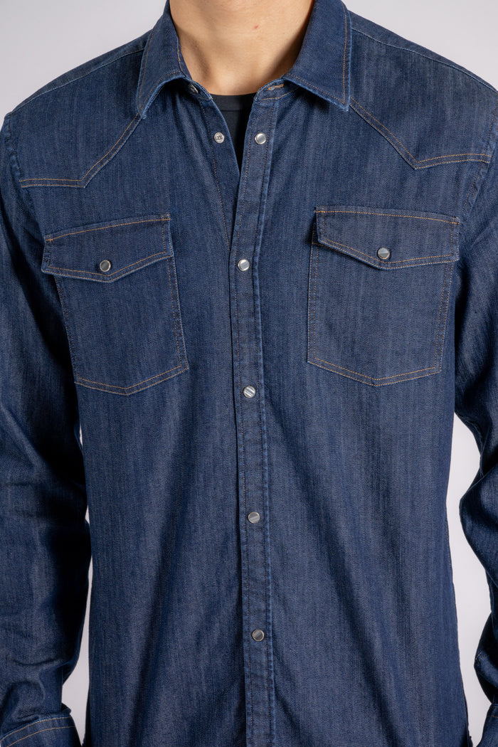  Dondup Texan Shirt 98% Cotton 2% Elastane Blue Blu Uomo - 7