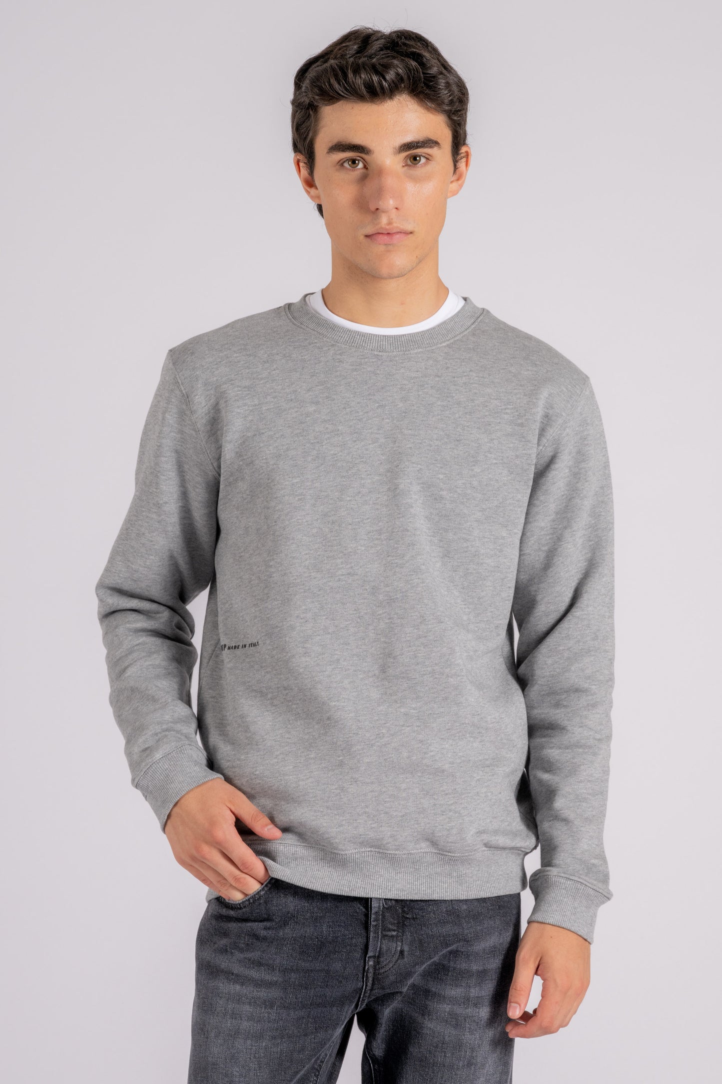  Dondup Crewneck Sweatshirt 100% Cotton Grey Grigio Uomo - 1