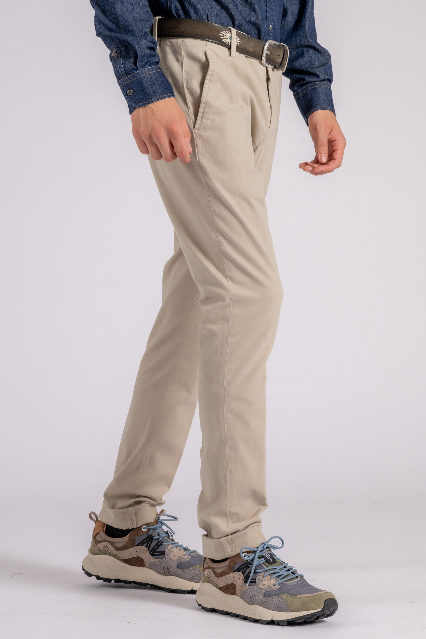  Dondup Pantalone Gaubert Cotone/elastam Beige Beige Uomo - 3