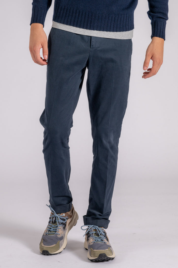 Dondup Gaubert Cotton Pants in Blue with Elastane-2