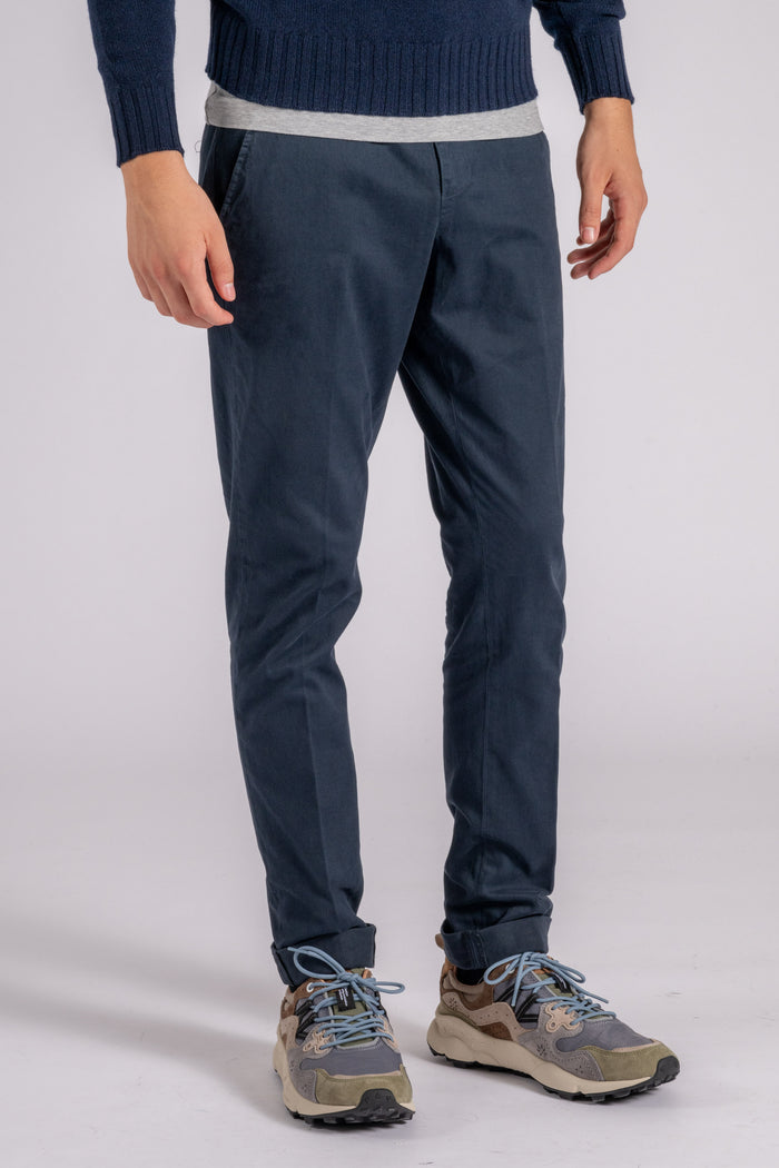  Dondup Pantalone Gaubert In Cotone Blu Con Elastam Blu Uomo - 3