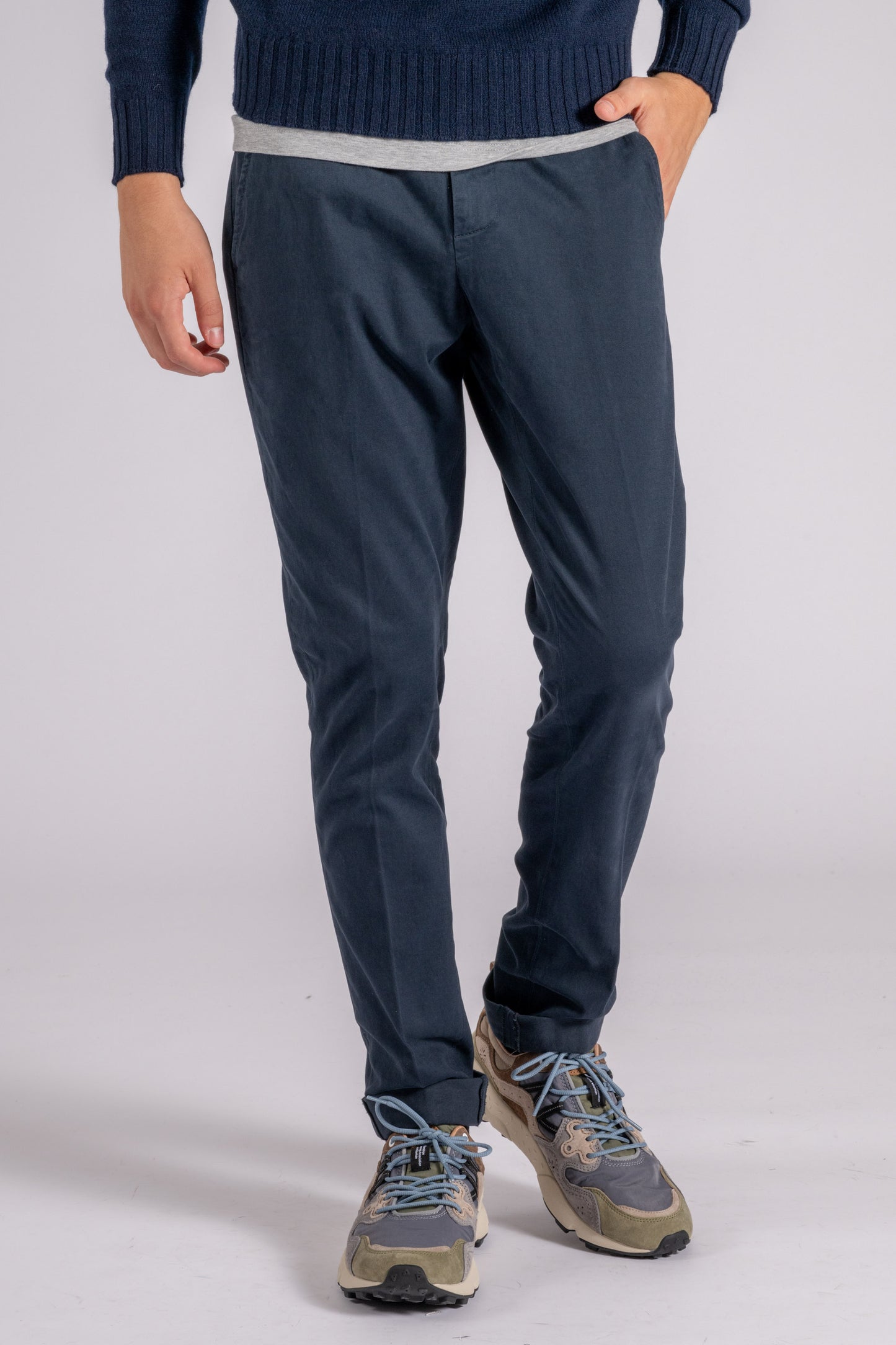  Dondup Pantalone Gaubert In Cotone Blu Con Elastam Blu Uomo - 4