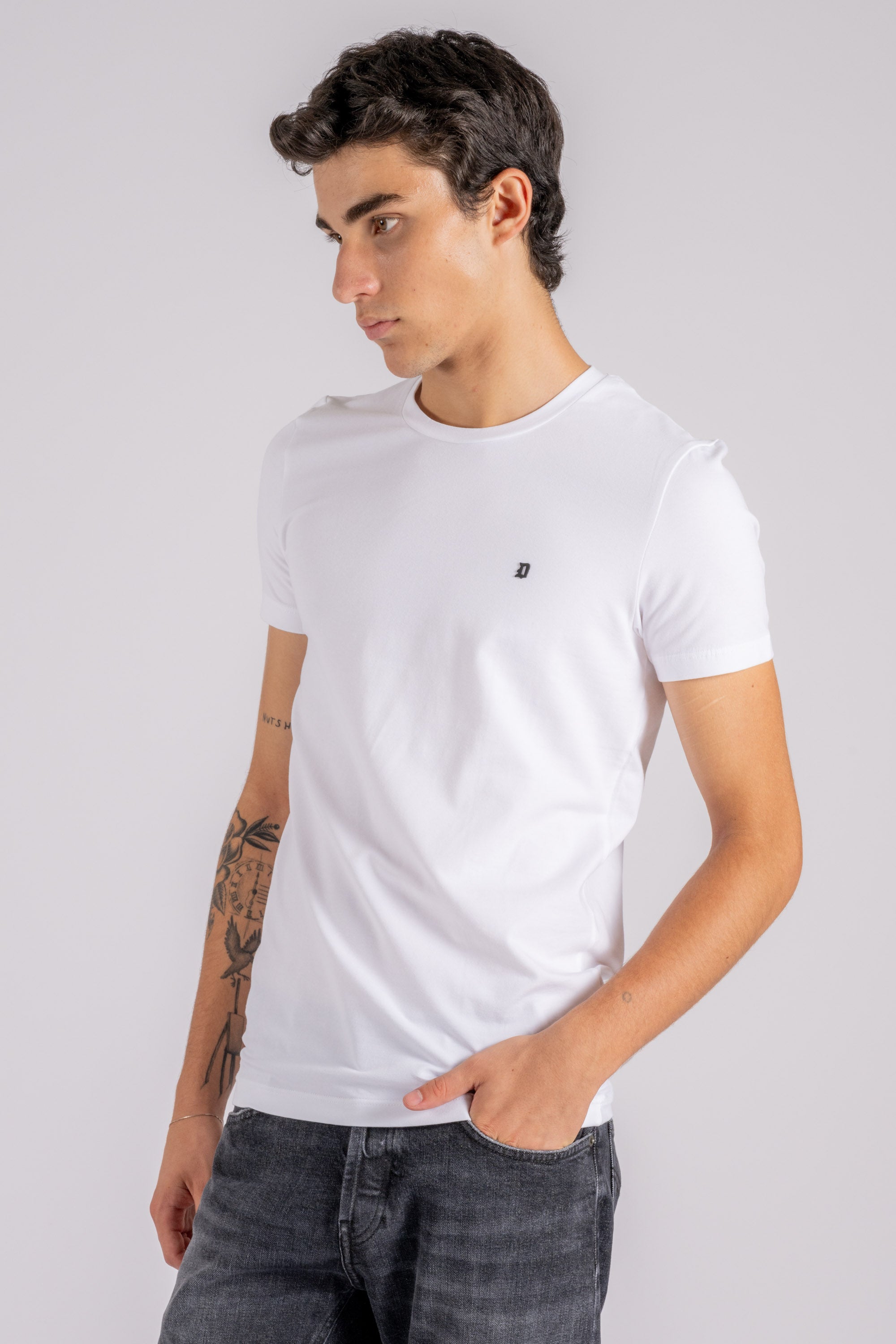 Tシャツ・カットソー DONDUP Men T Shirts US198JF0271UZL4000 White Dondup T-shirt Cotton/elastane White Bianco 000 Uomo » Modamica