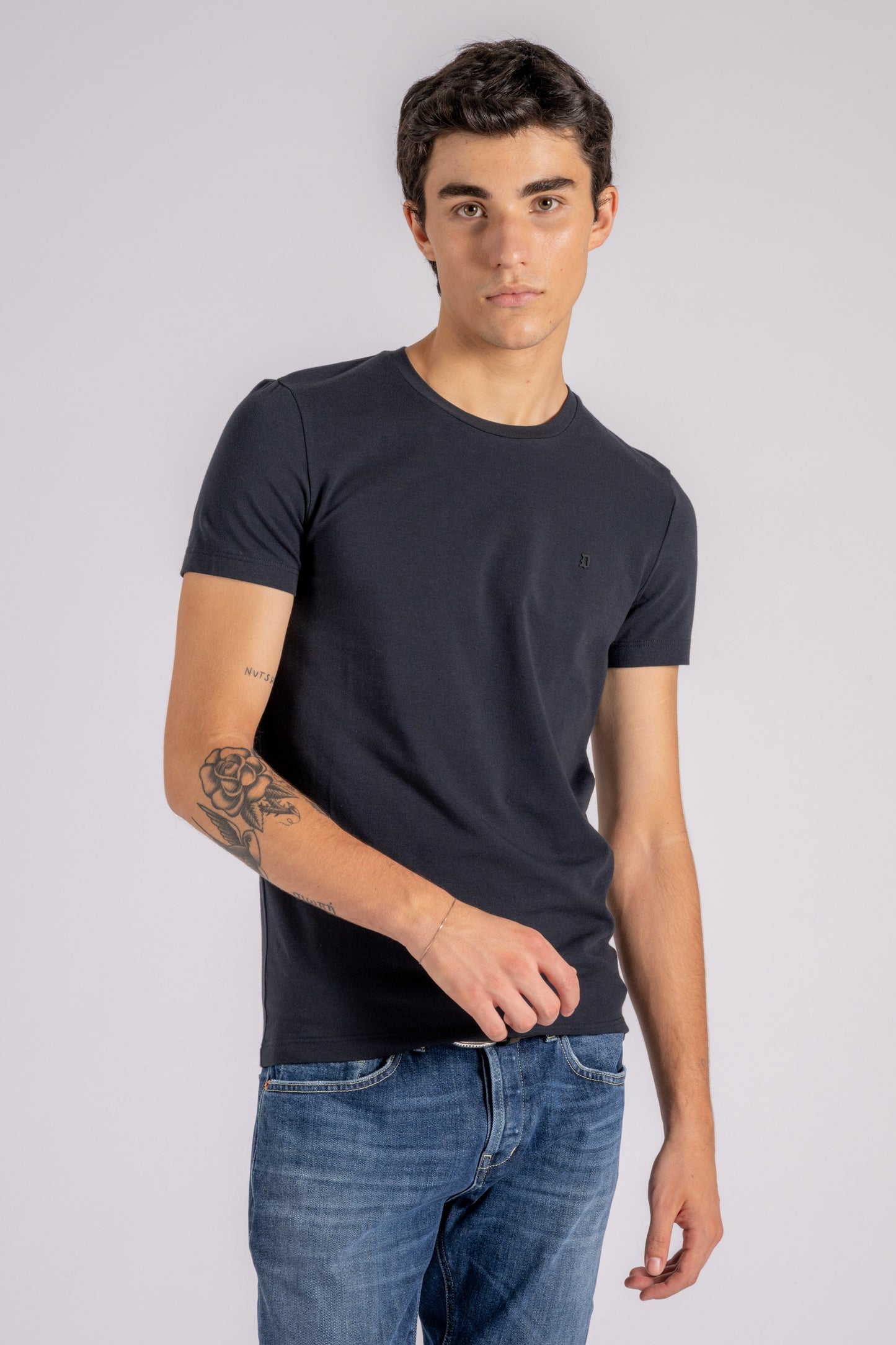  Dondup T-shirt Cotton/elastane Blue Blu Uomo - 1