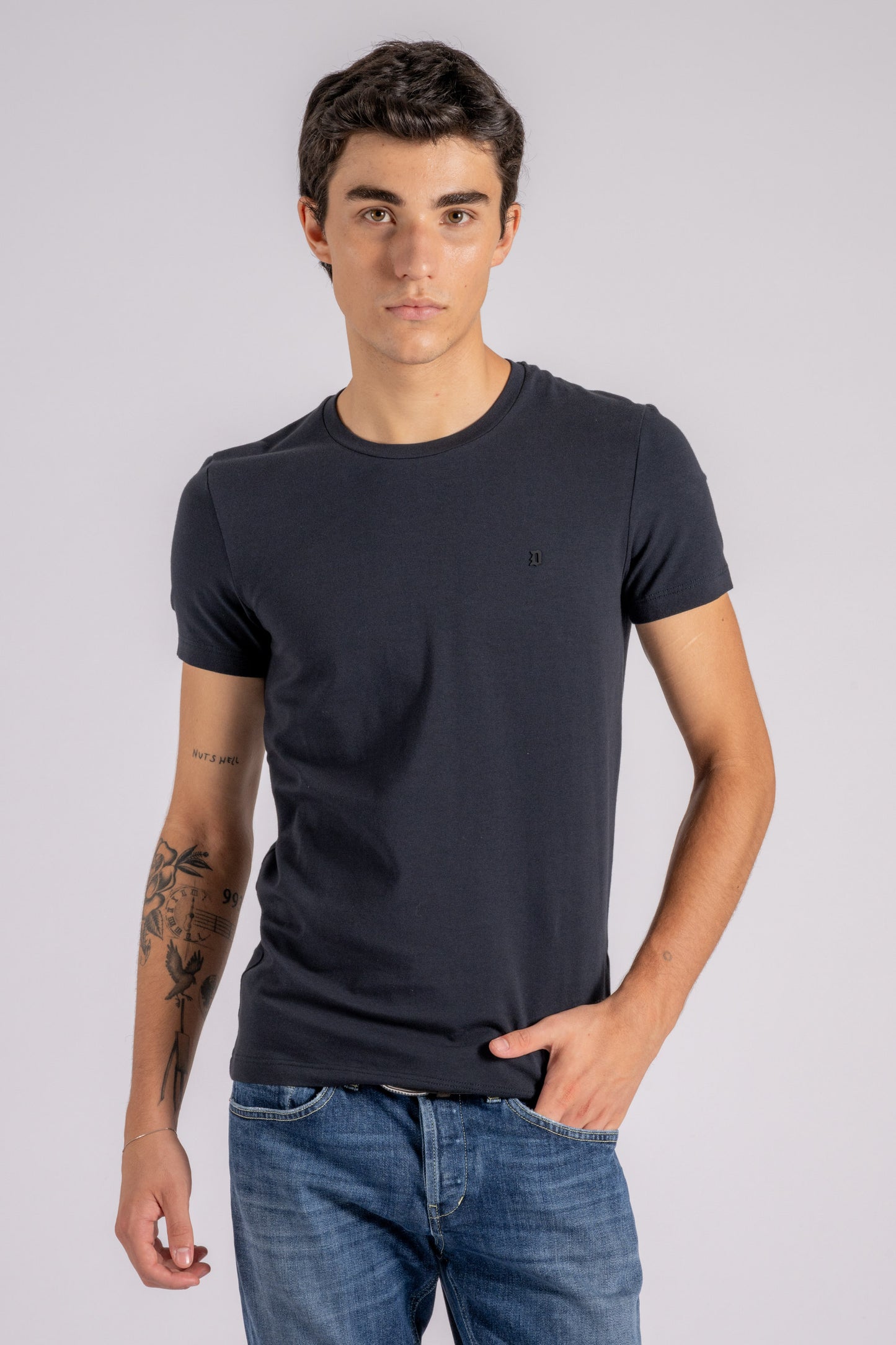  Dondup T-shirt Cotton/elastane Blue Blu Uomo - 2