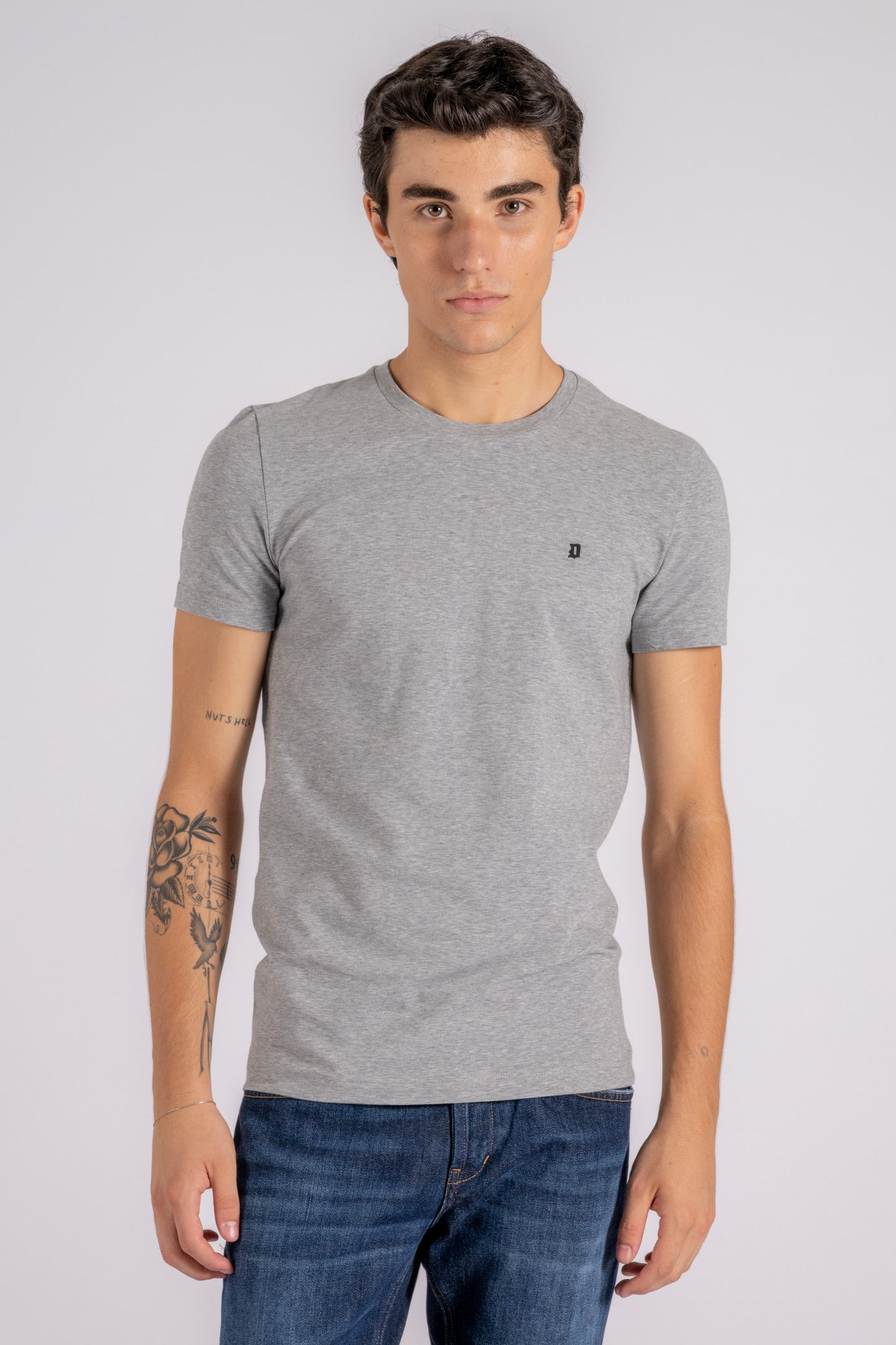  Dondup Blue Cotton/elastane T-shirt Grigio Uomo - 1