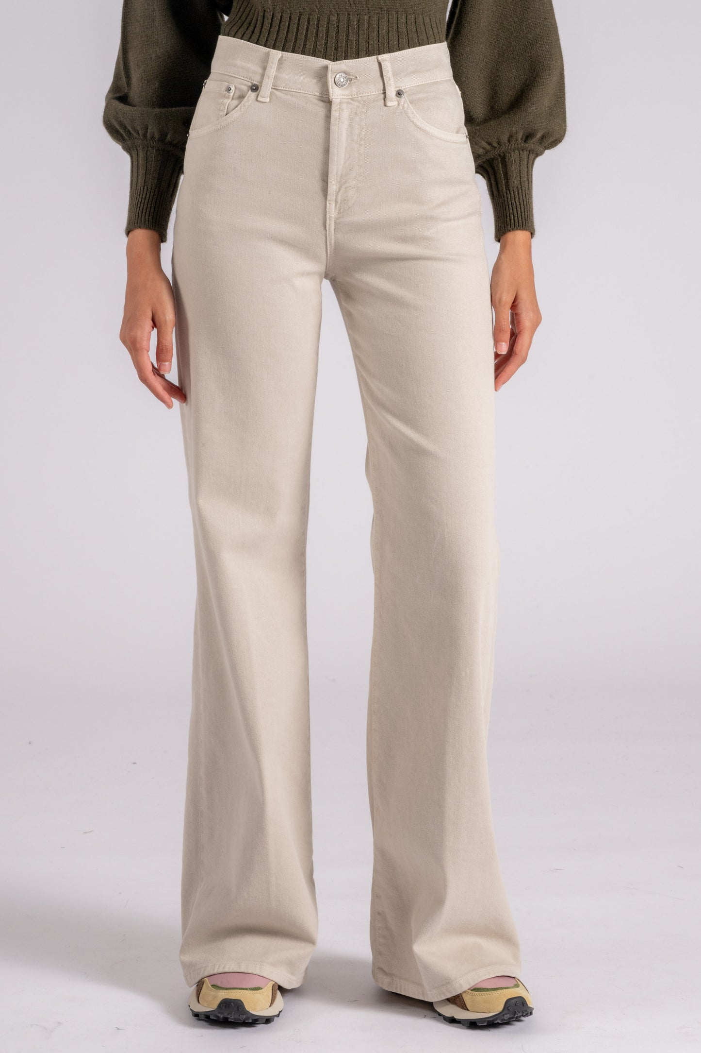  Dondup Amber Jeans In Beige Cotton/lyocell Beige Donna - 1