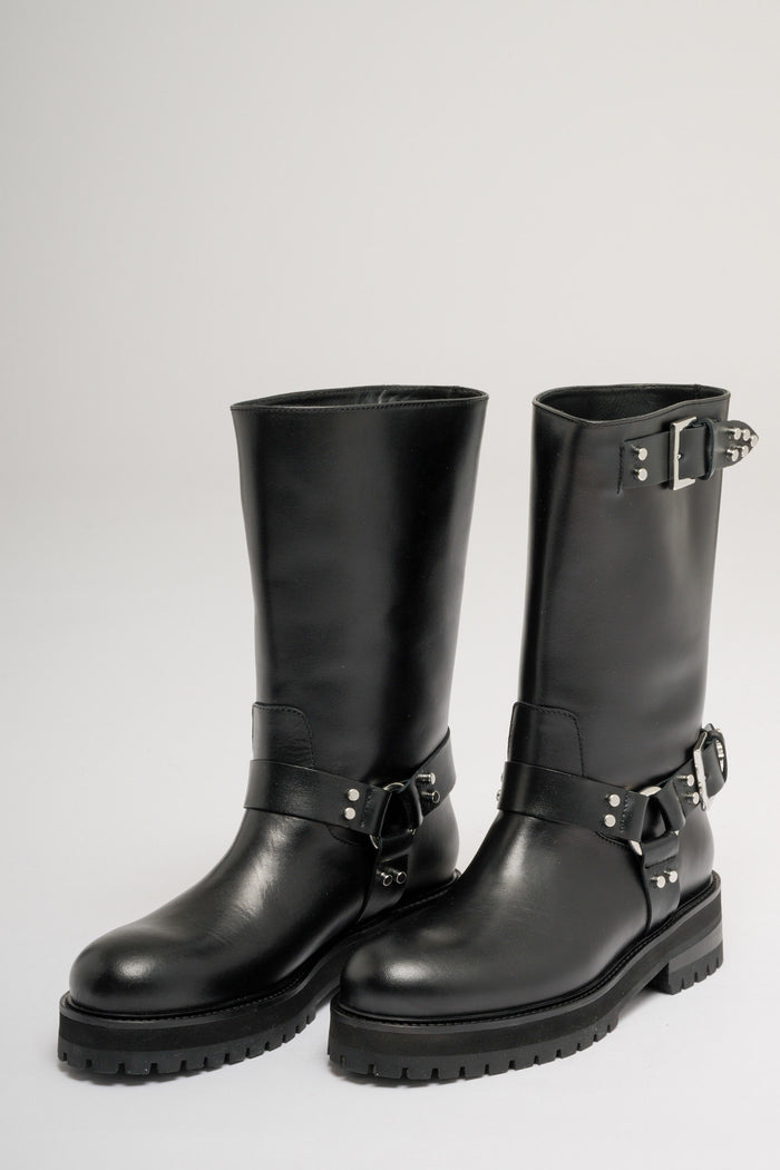 Dondup Black Leather Biker Boot-2