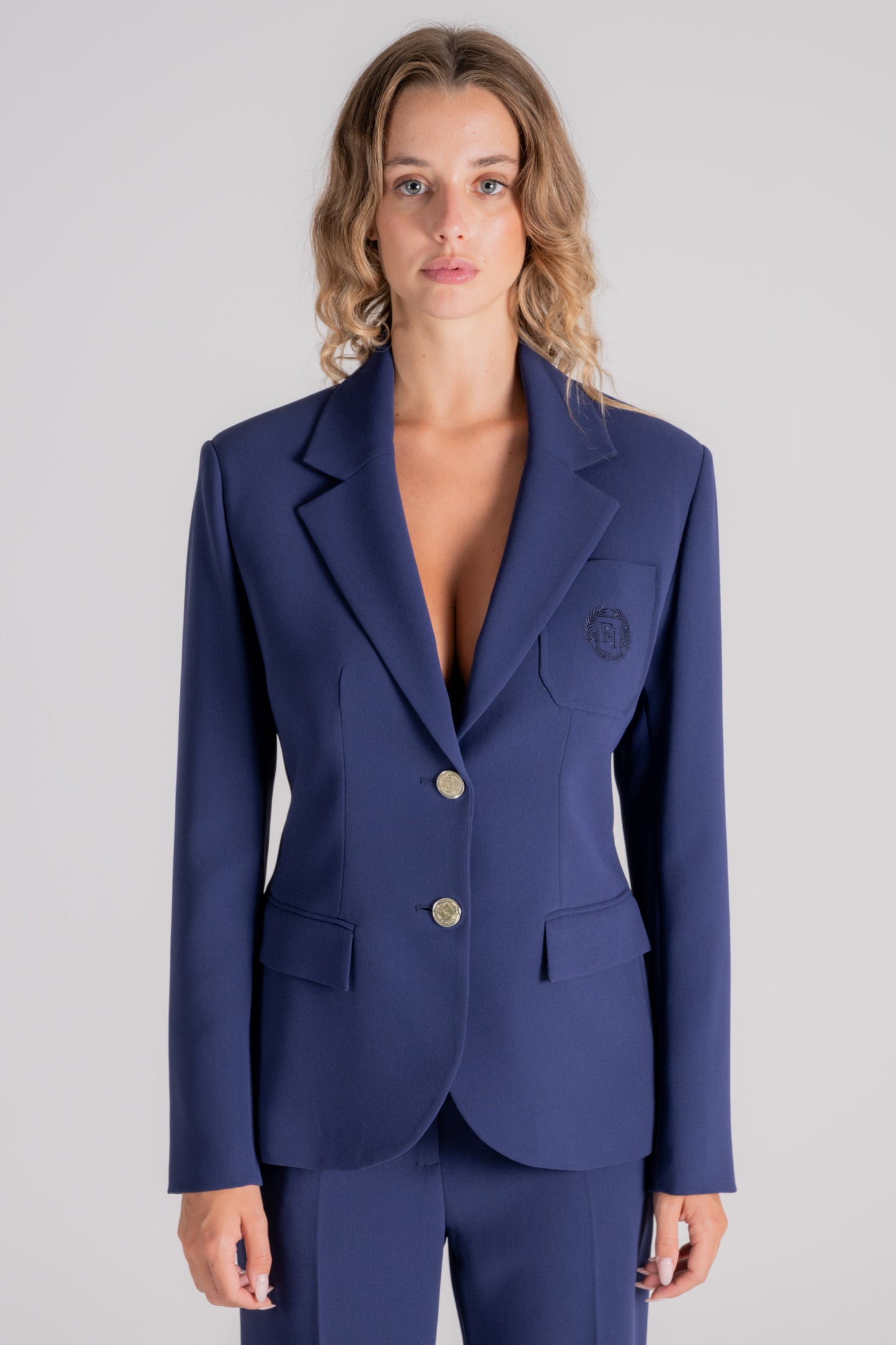  Elisabetta Franchi Blue Jacket 100% Polyester Blu Donna - 1