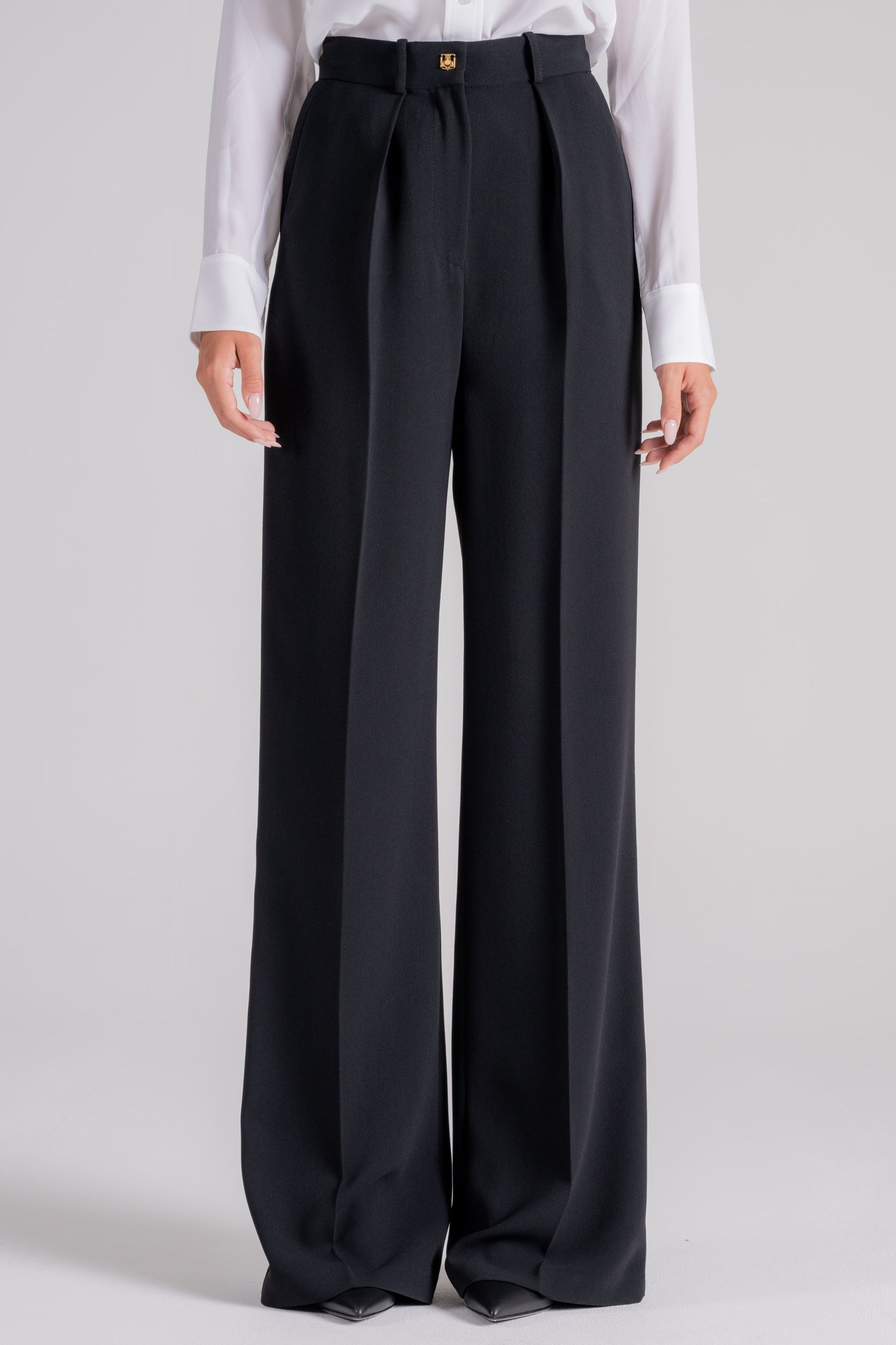  Elisabetta Franchi Polyester Black Trousers Nero Donna - 1