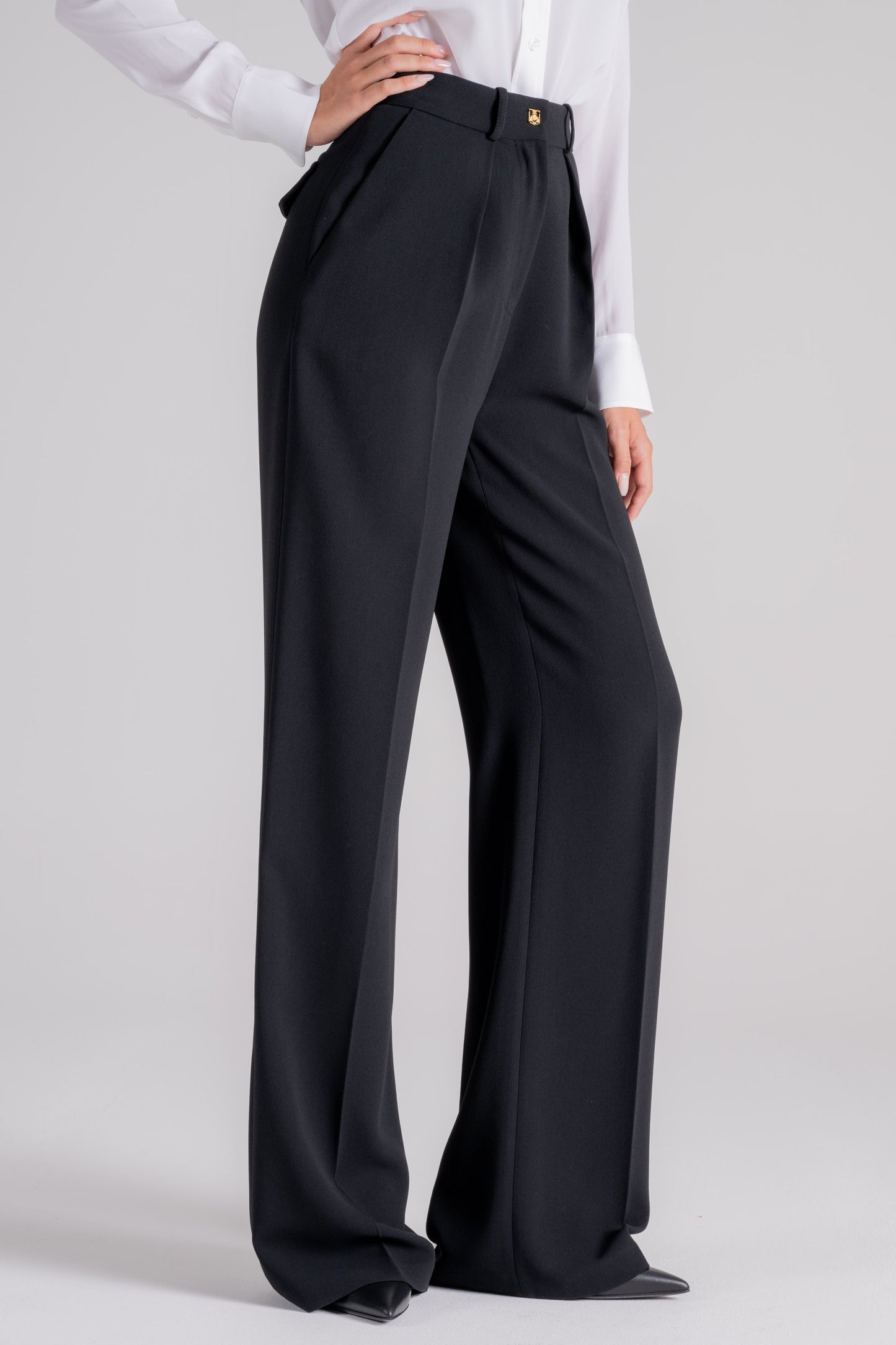  Elisabetta Franchi Polyester Black Trousers Nero Donna - 2