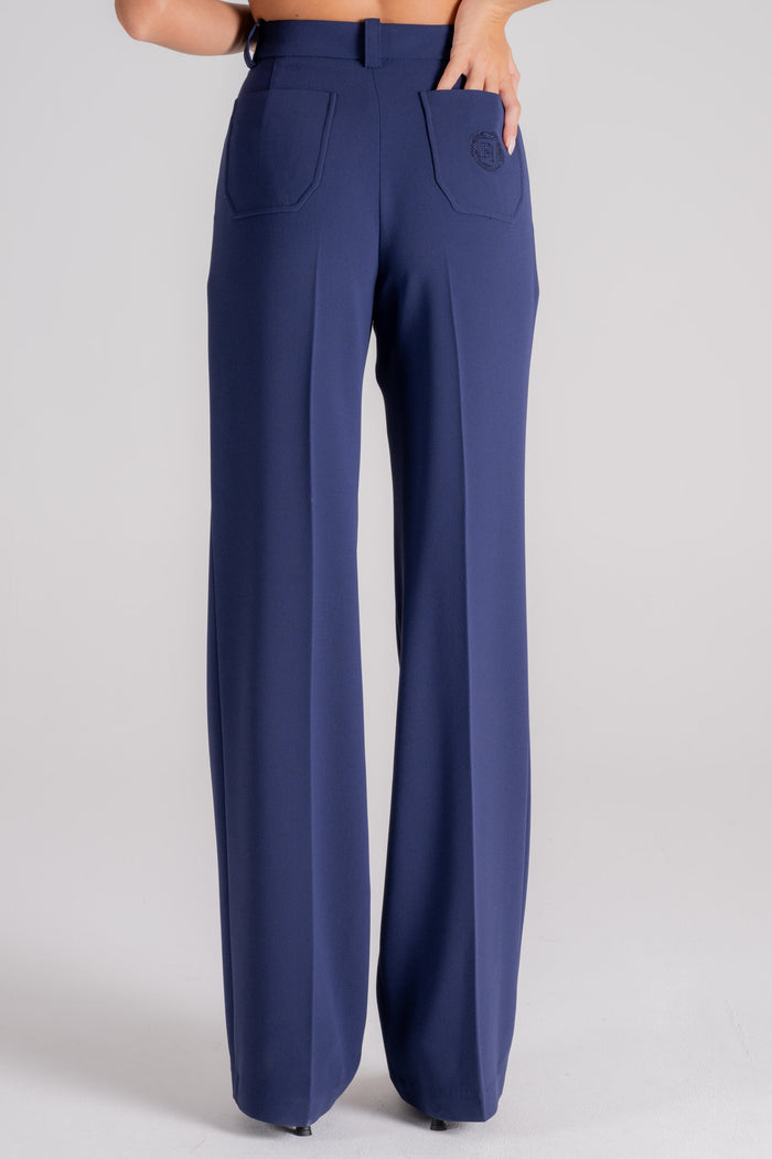  Elisabetta Franchi Pantalone Poliestere Blu Blu Donna - 3