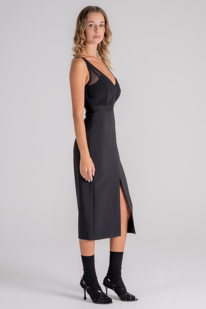 Elisabetta Franchi Black Polyester/Elastane Midi Dress-2