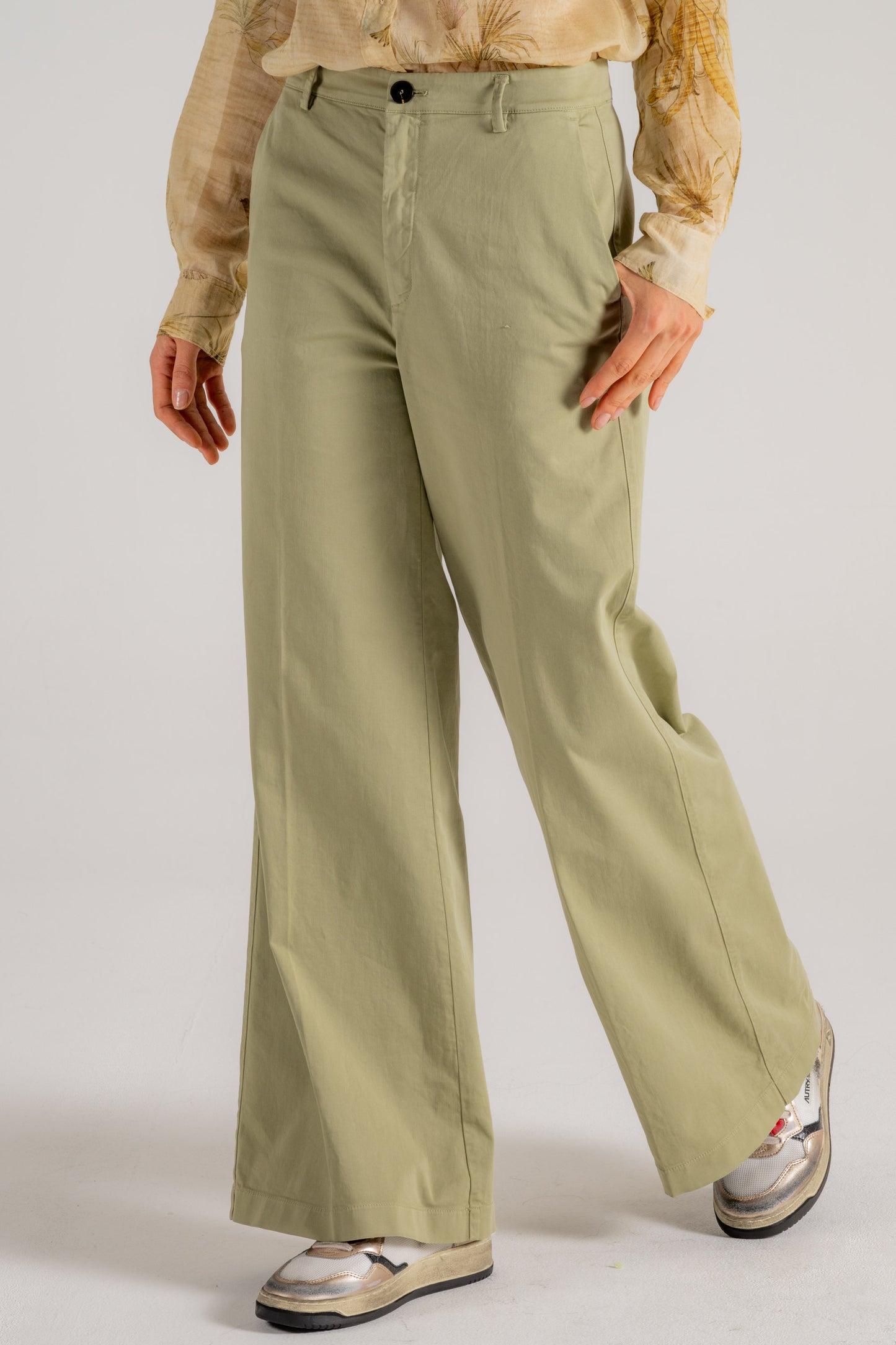  Forte_forte Forte Forte Pantalone Essential Peached Cotton Twill Verde Verde Donna - 2