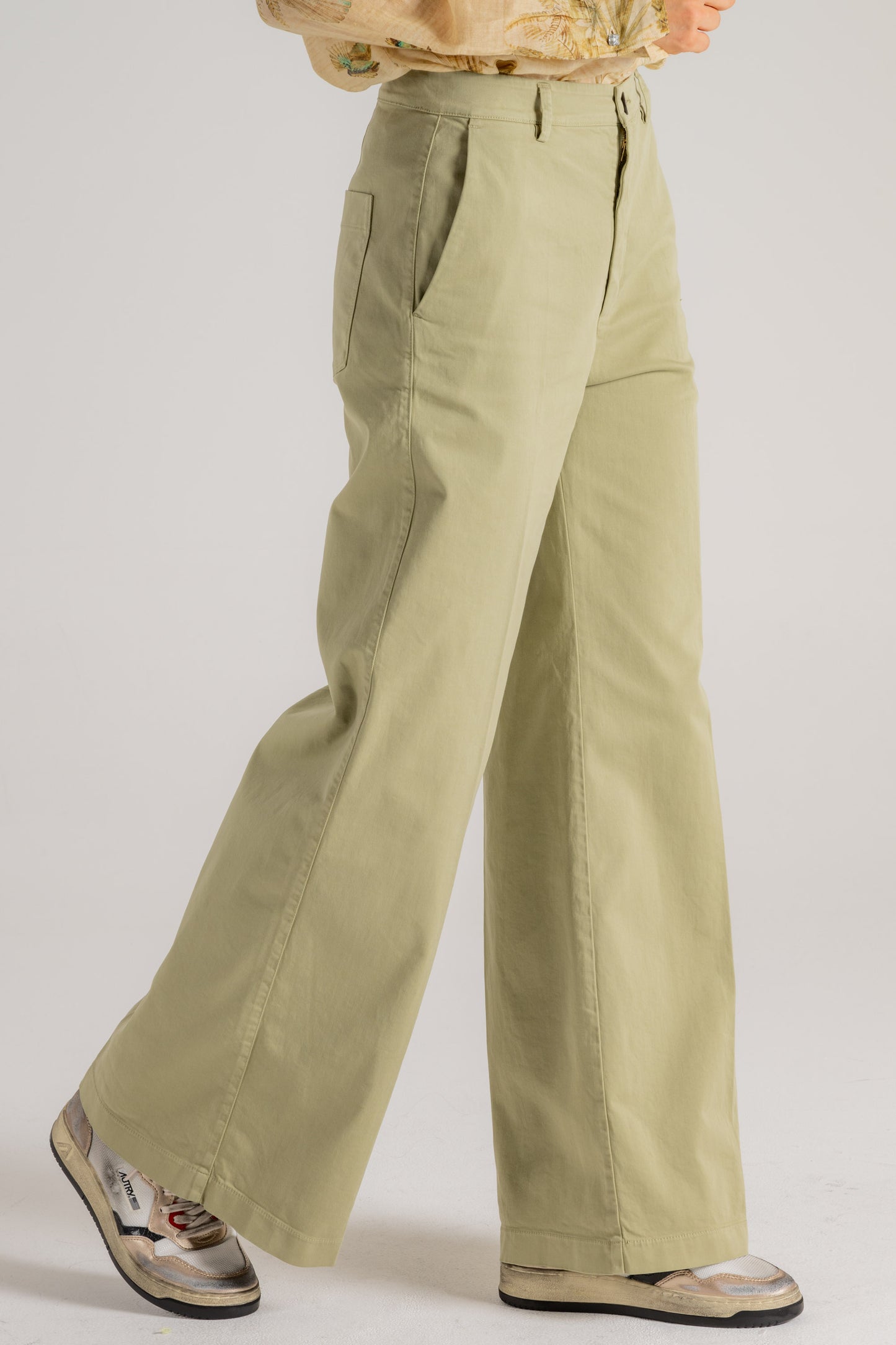  Forte_forte Forte Forte Pantalone Essential Peached Cotton Twill Verde Verde Donna - 3