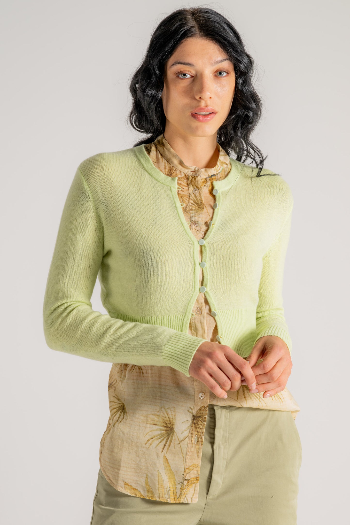  Forte_forte Forte Forte Cashmere Wool Gauze Small Sweater Verde Verde Donna - 2