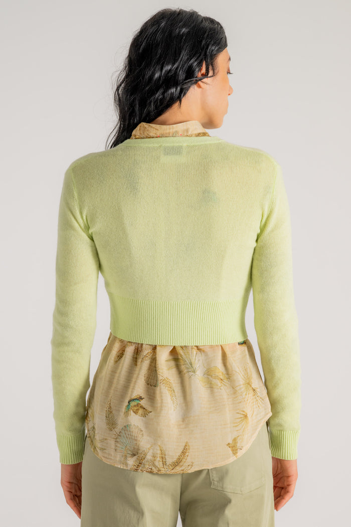  Forte_forte Forte Forte Cashmere Wool Gauze Small Sweater Verde Verde Donna - 4