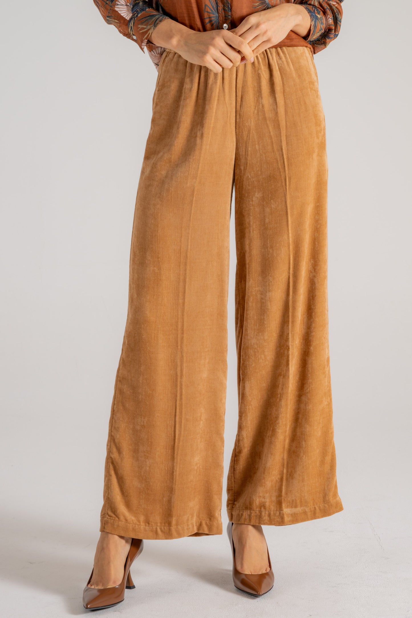  Forte_forte Forte Forte Matte Corduroy Wide Leg Pants Marrone Marrone Donna - 1