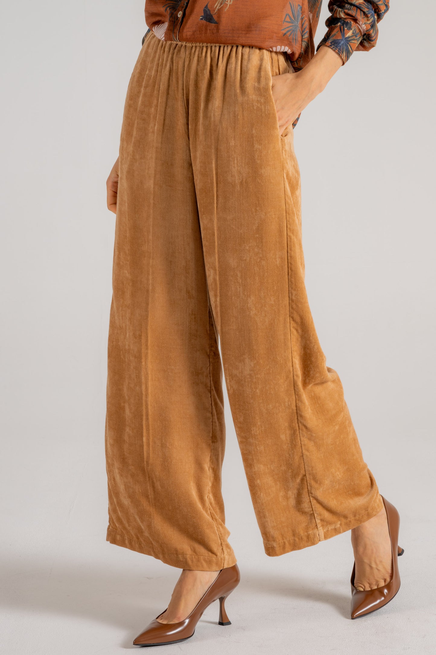  Forte_forte Forte Forte Matte Corduroy Wide Leg Pants Marrone Marrone Donna - 2