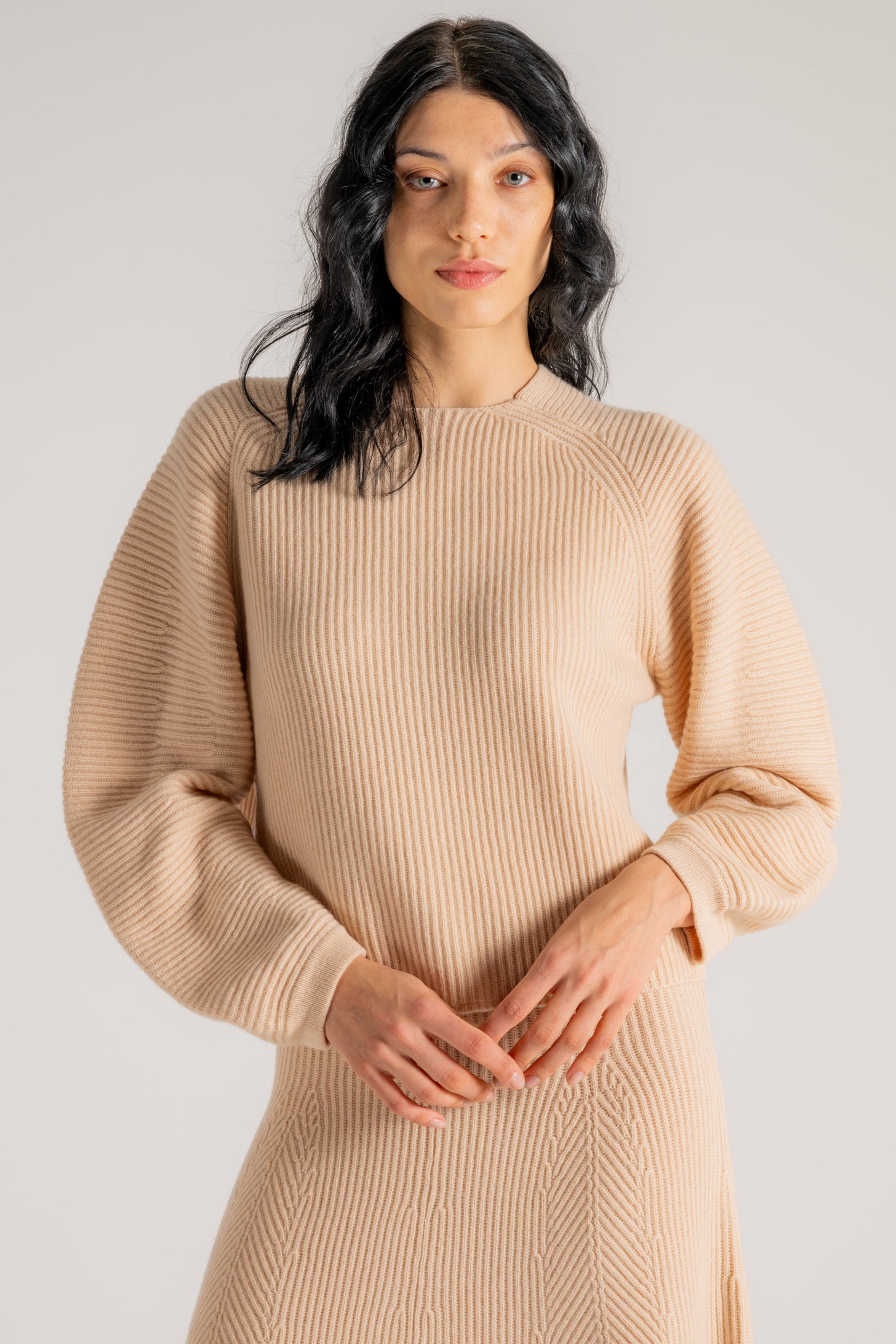  Forte_forte Forte Forte Cashmere Wool Ribbed Half Moon Sweater Beige Beige Donna - 1