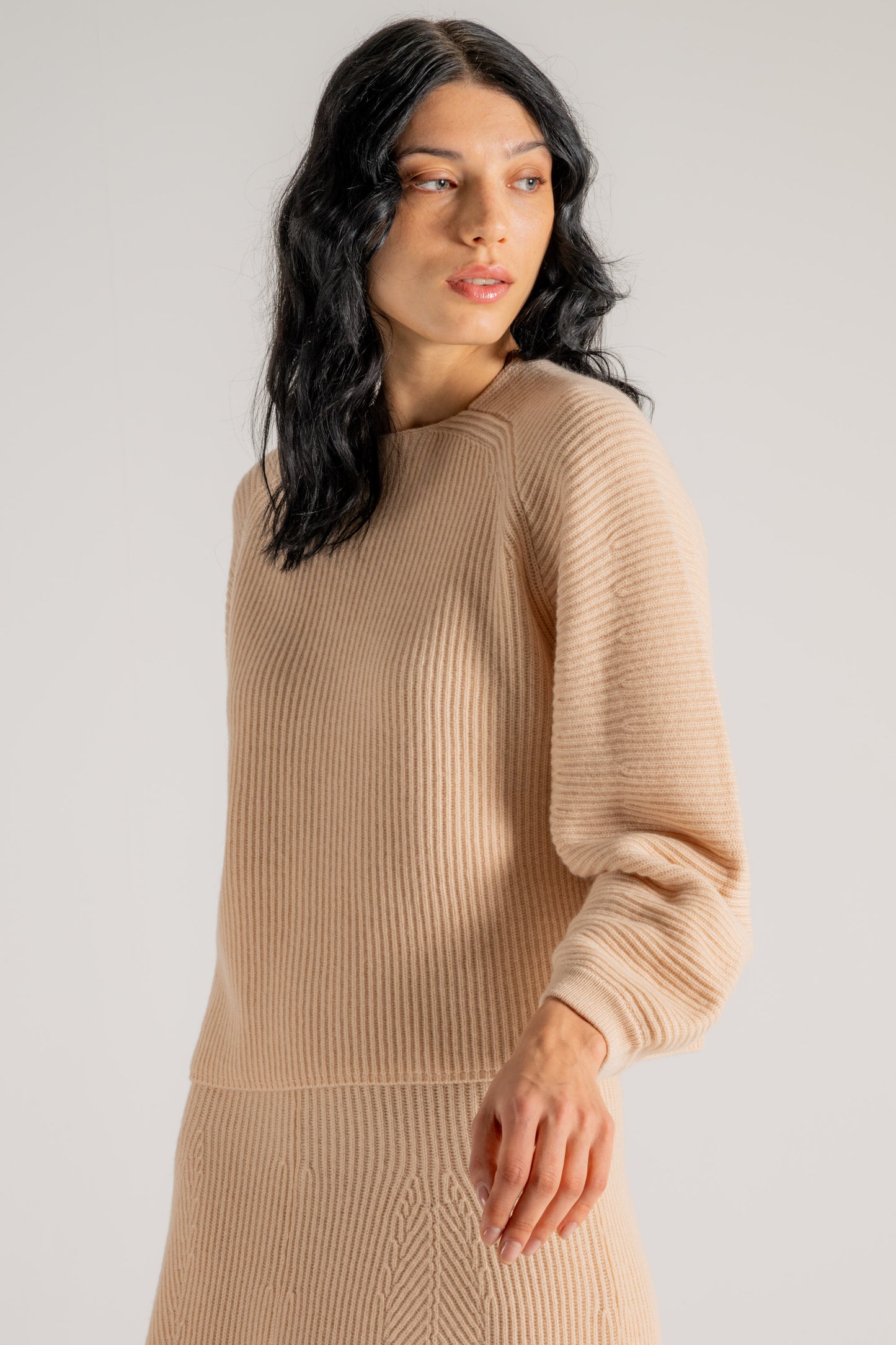  Forte_forte Forte Forte Cashmere Wool Ribbed Half Moon Sweater Beige Beige Donna - 2