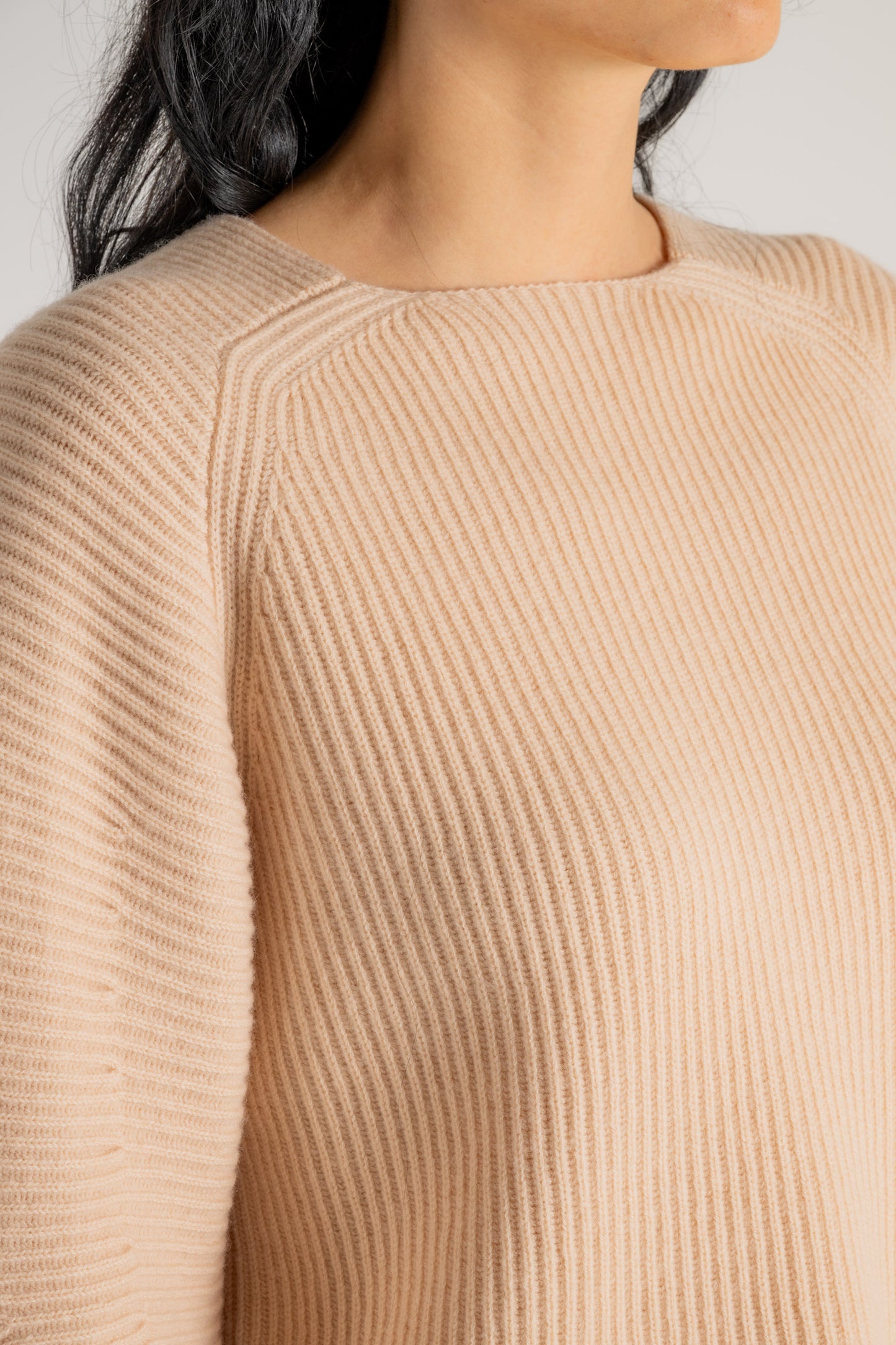  Forte_forte Forte Forte Cashmere Wool Ribbed Half Moon Sweater Beige Beige Donna - 5