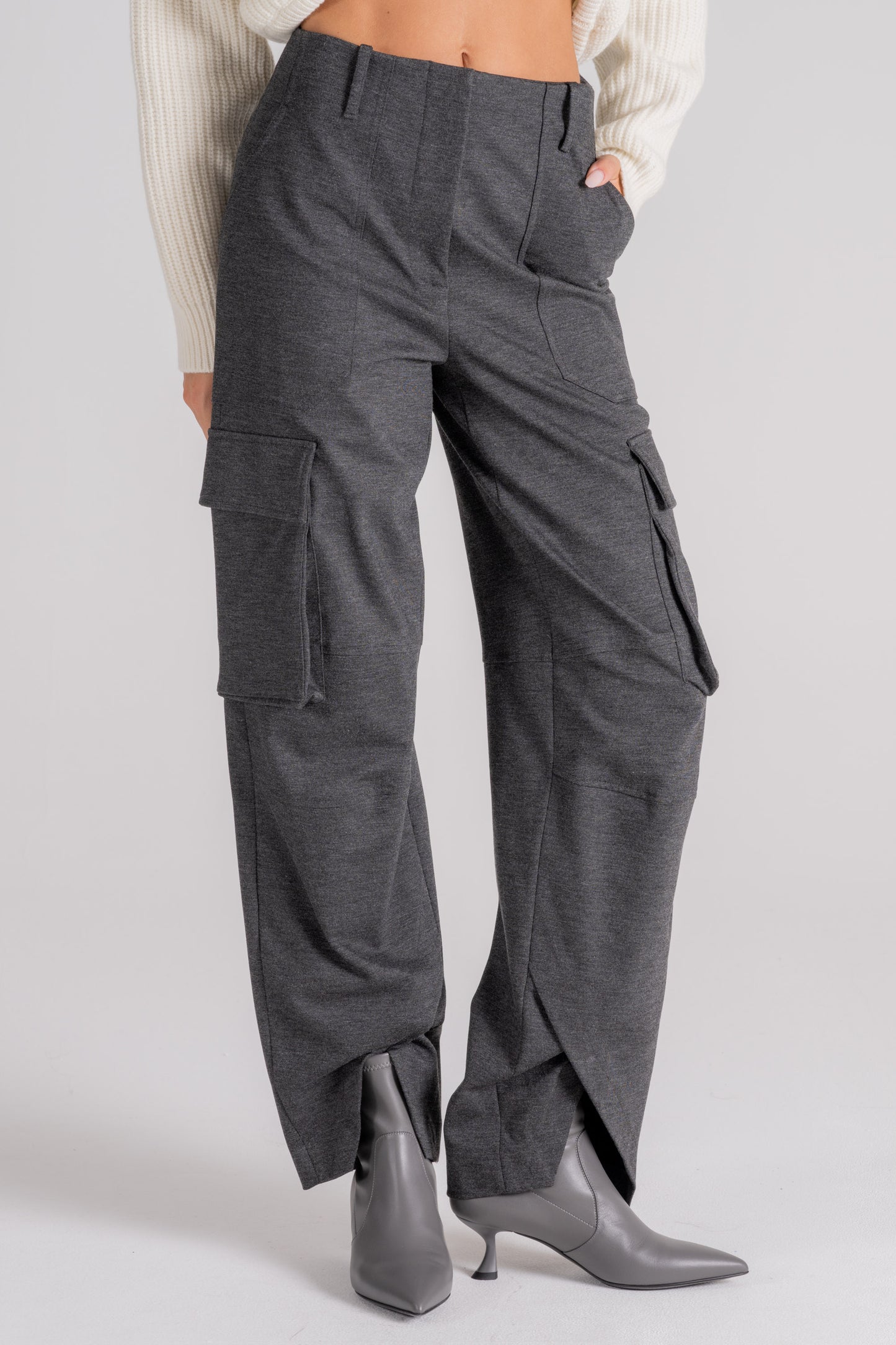  Erika Cavallini Bice Trousers Viscose/polyamide/elastane Grey Grigio Donna - 2