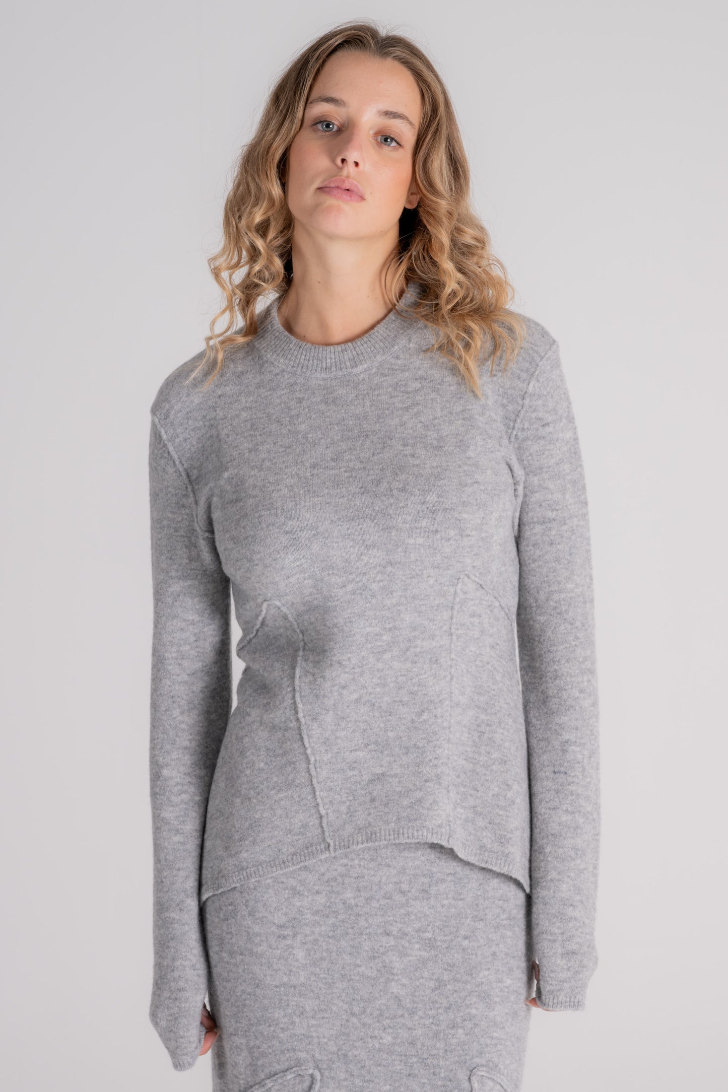  Erika Cavallini Consuela Sweater Wool/polyamide/cashmere Grey Grigio Donna - 1