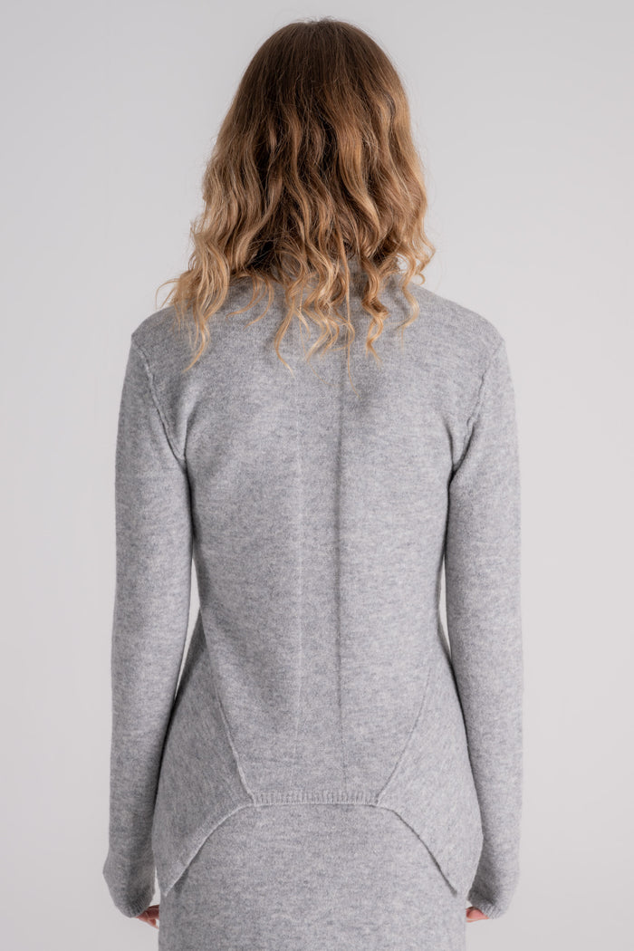  Erika Cavallini Consuela Sweater Wool/polyamide/cashmere Grey Grigio Donna - 5