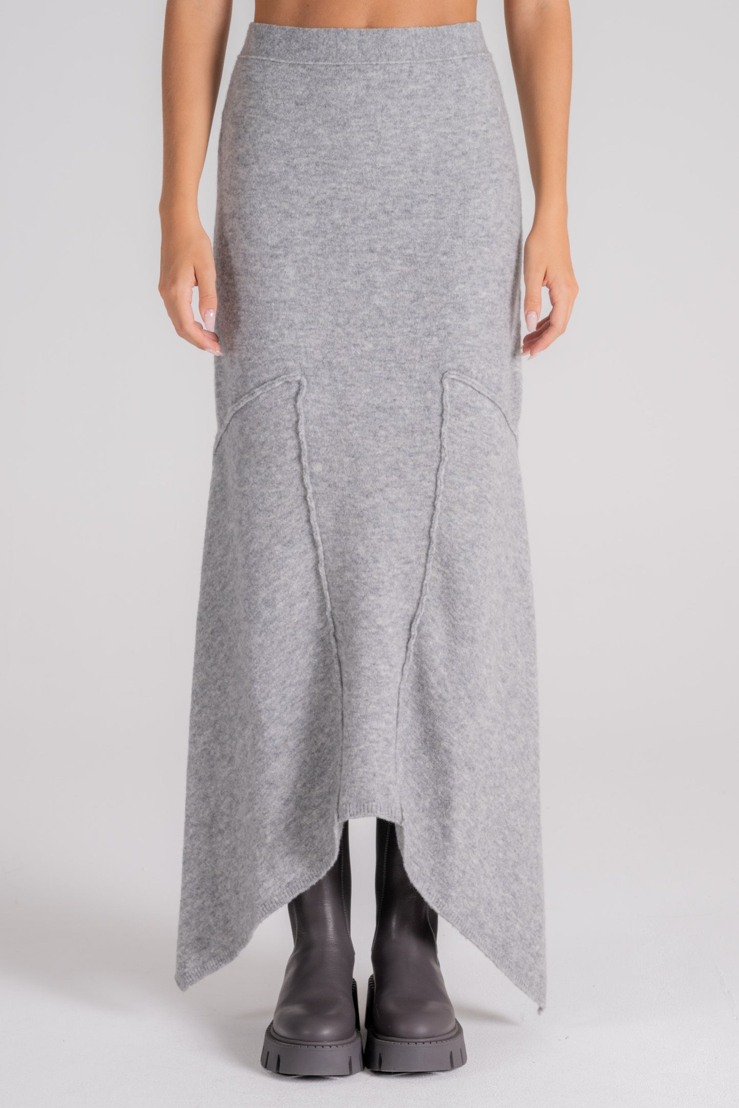  Erika Cavallini Skirt Carmen Wool/polyamide/cashmere Grey Grigio Donna - 1