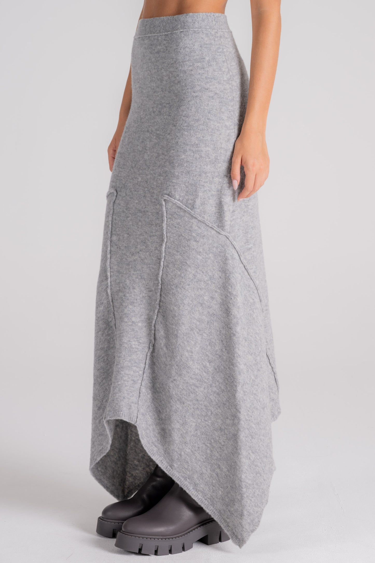  Erika Cavallini Skirt Carmen Wool/polyamide/cashmere Grey Grigio Donna - 2