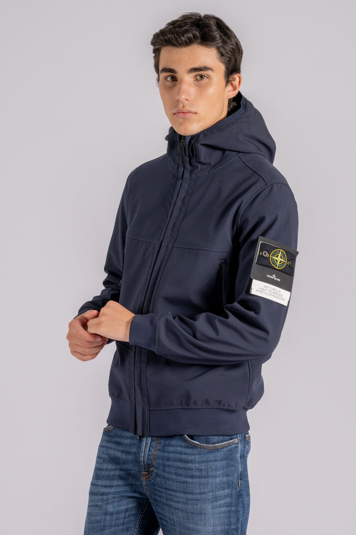 Stone Island Giubbino Light Outerwear Poliestere/Elastam Blu