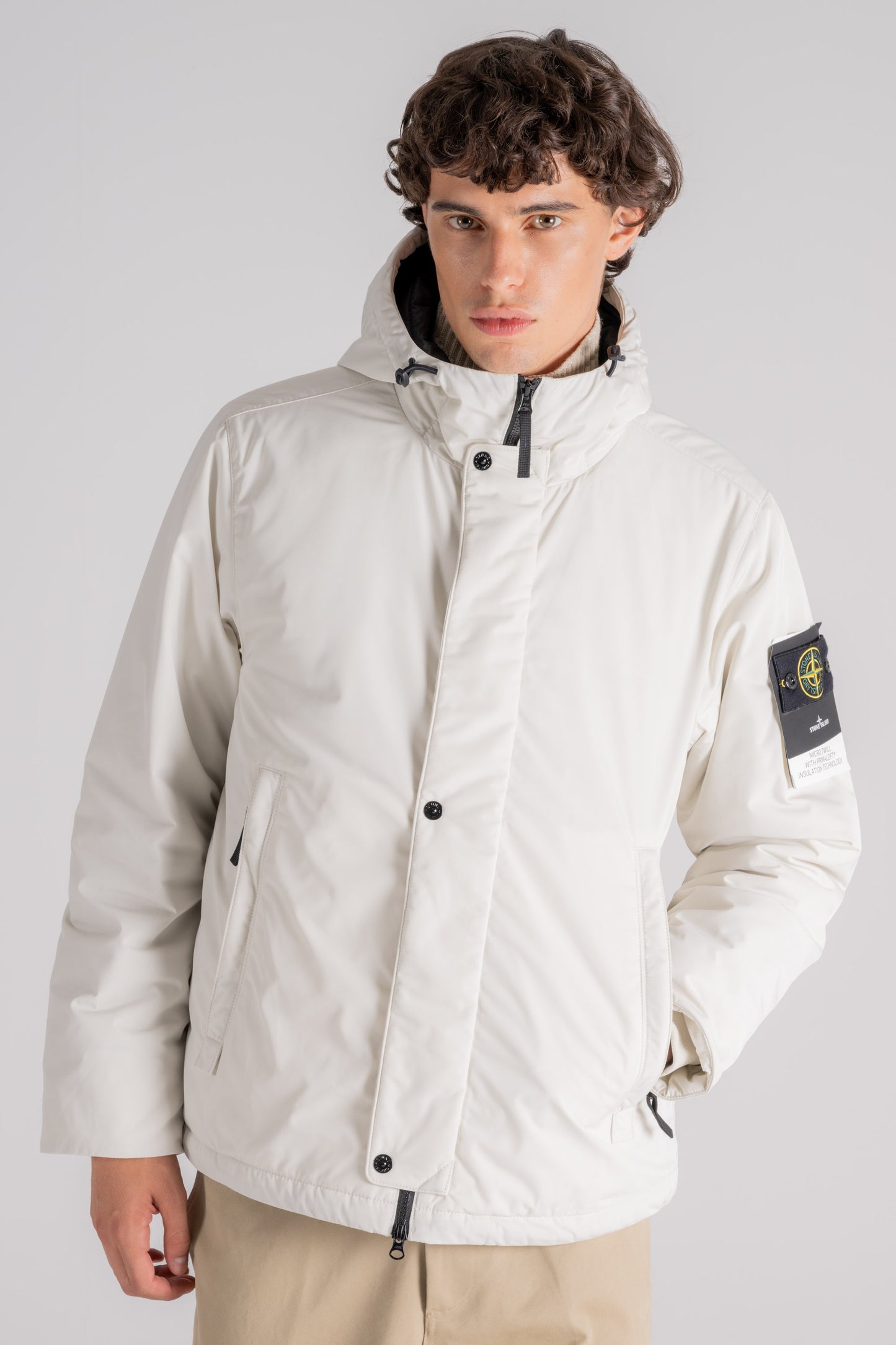  Stone Island Jacket 100% Polyester Grey Beige Uomo - 1