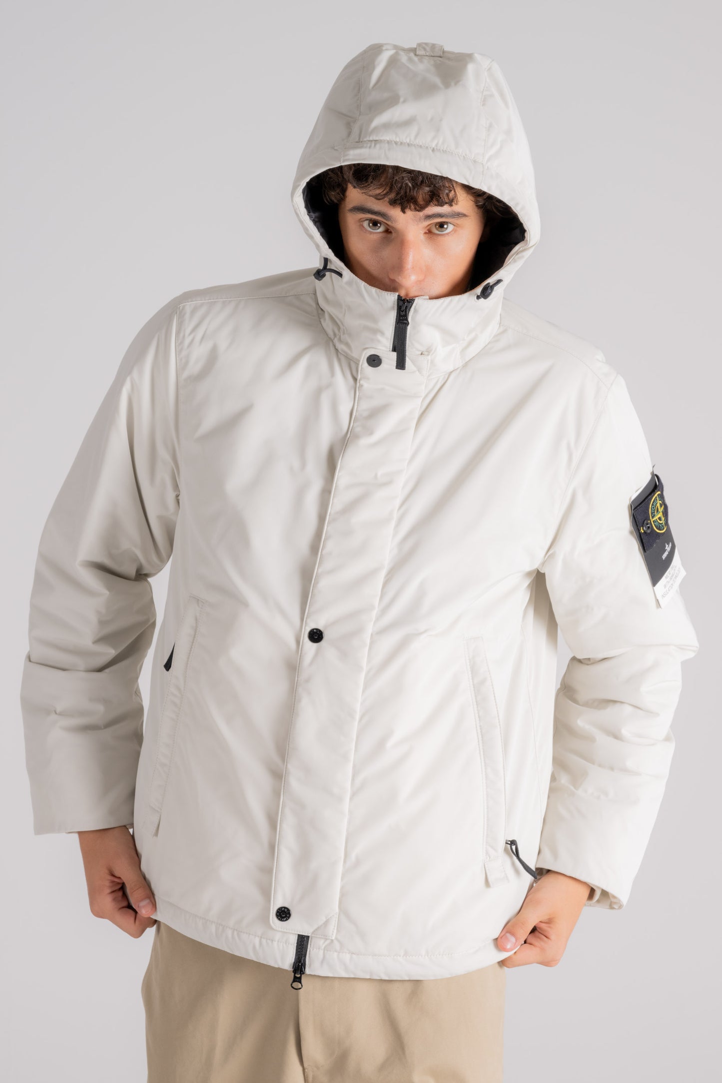  Stone Island Jacket 100% Polyester Grey Beige Uomo - 2