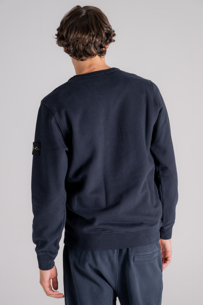  Stone Island Blue Crew Neck Sweatshirt Regular Fit Blu Uomo - 5