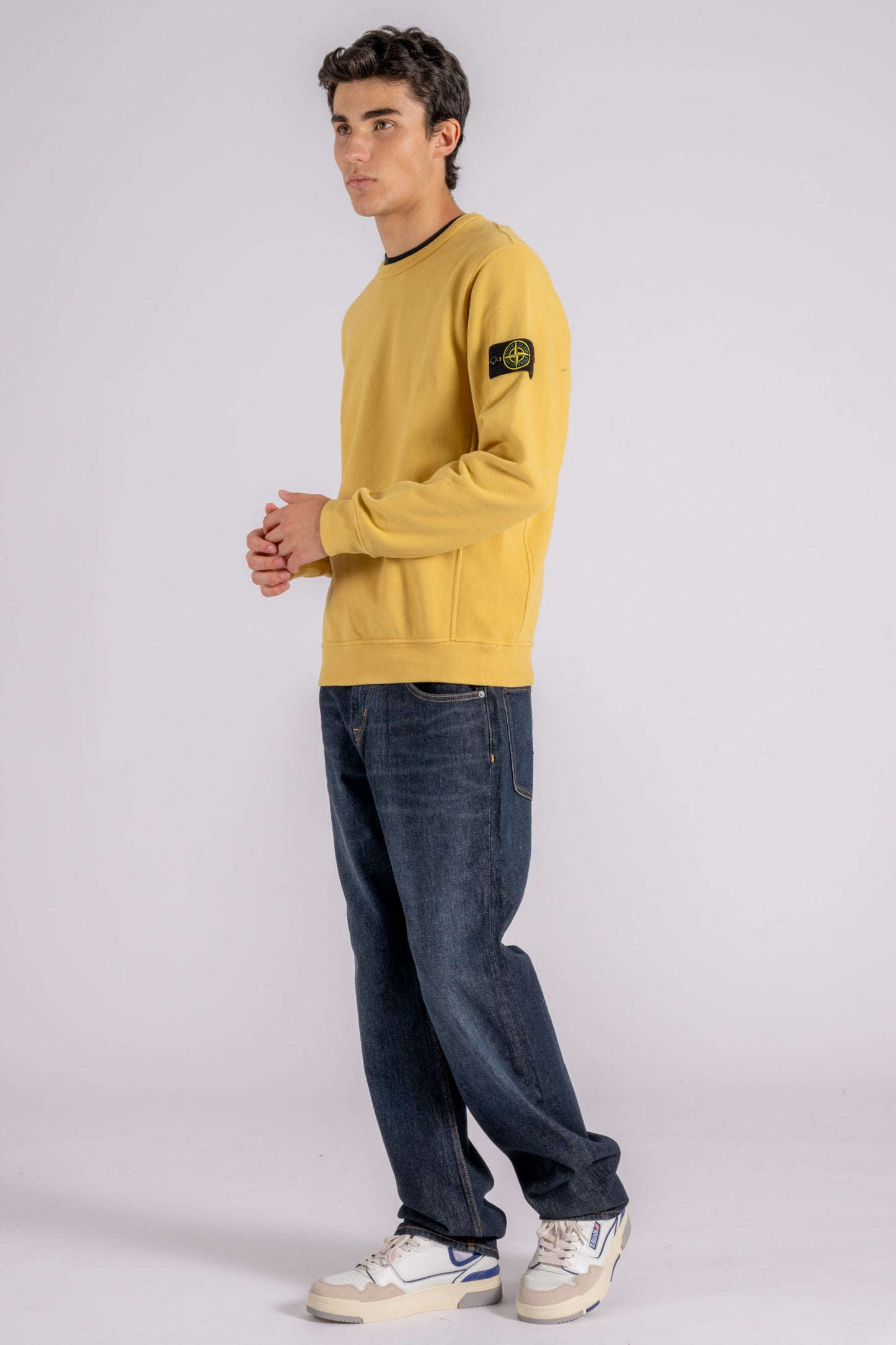  Stone Island Sweatshirt 100% Cotton Yellow Giallo Uomo - 1